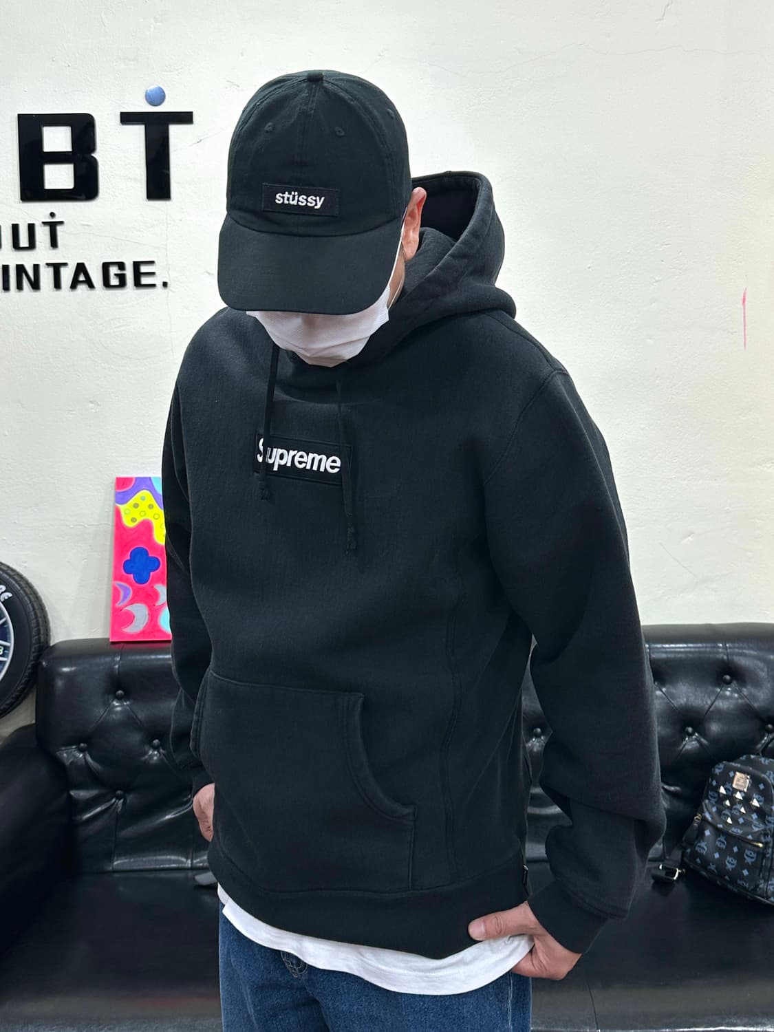 슈프림 박스로고 후드티 블랙 XL 상품이미지2