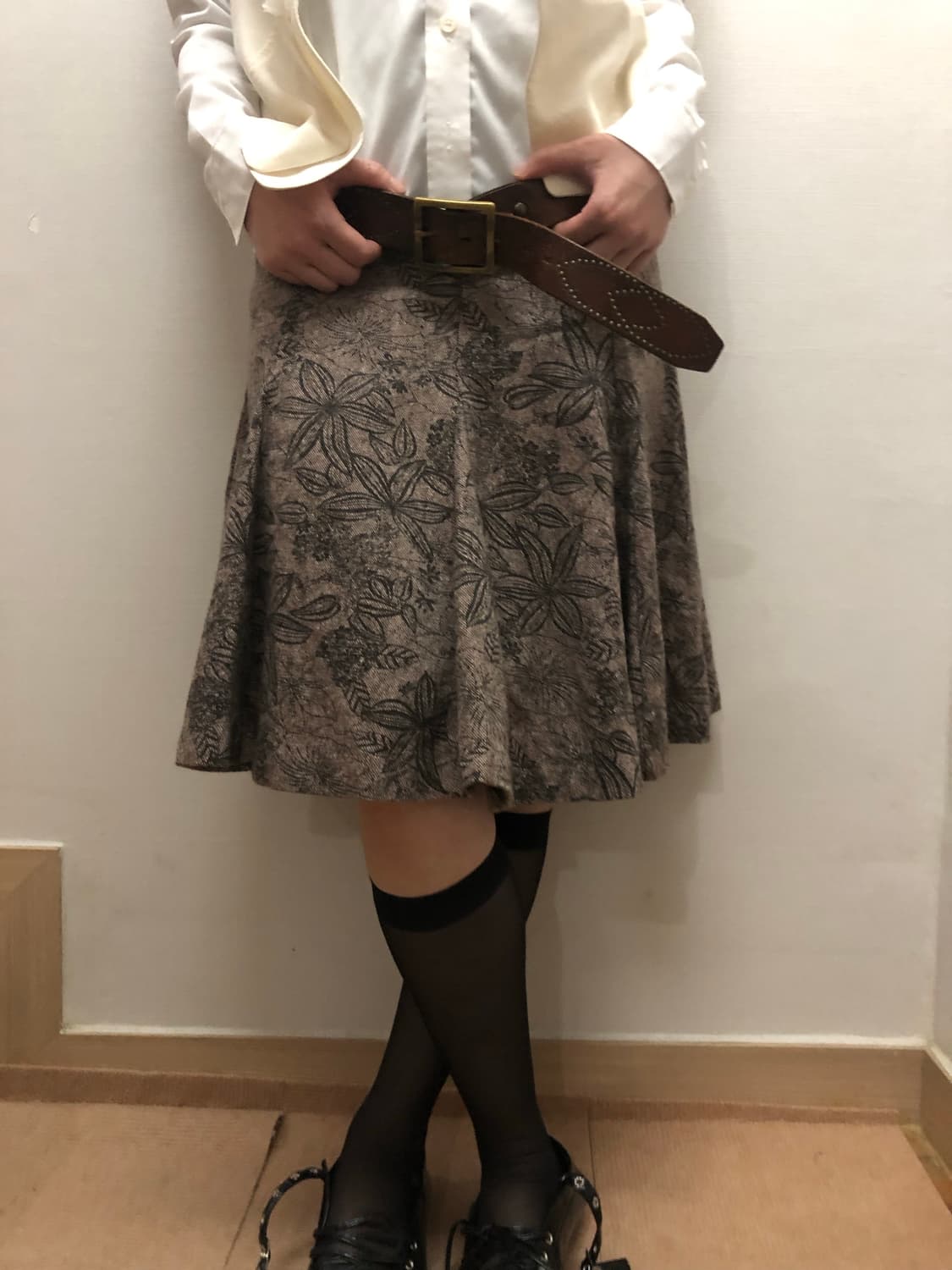 빈티지 브라운 오리엔탈 미디 스커트 상품이미지4