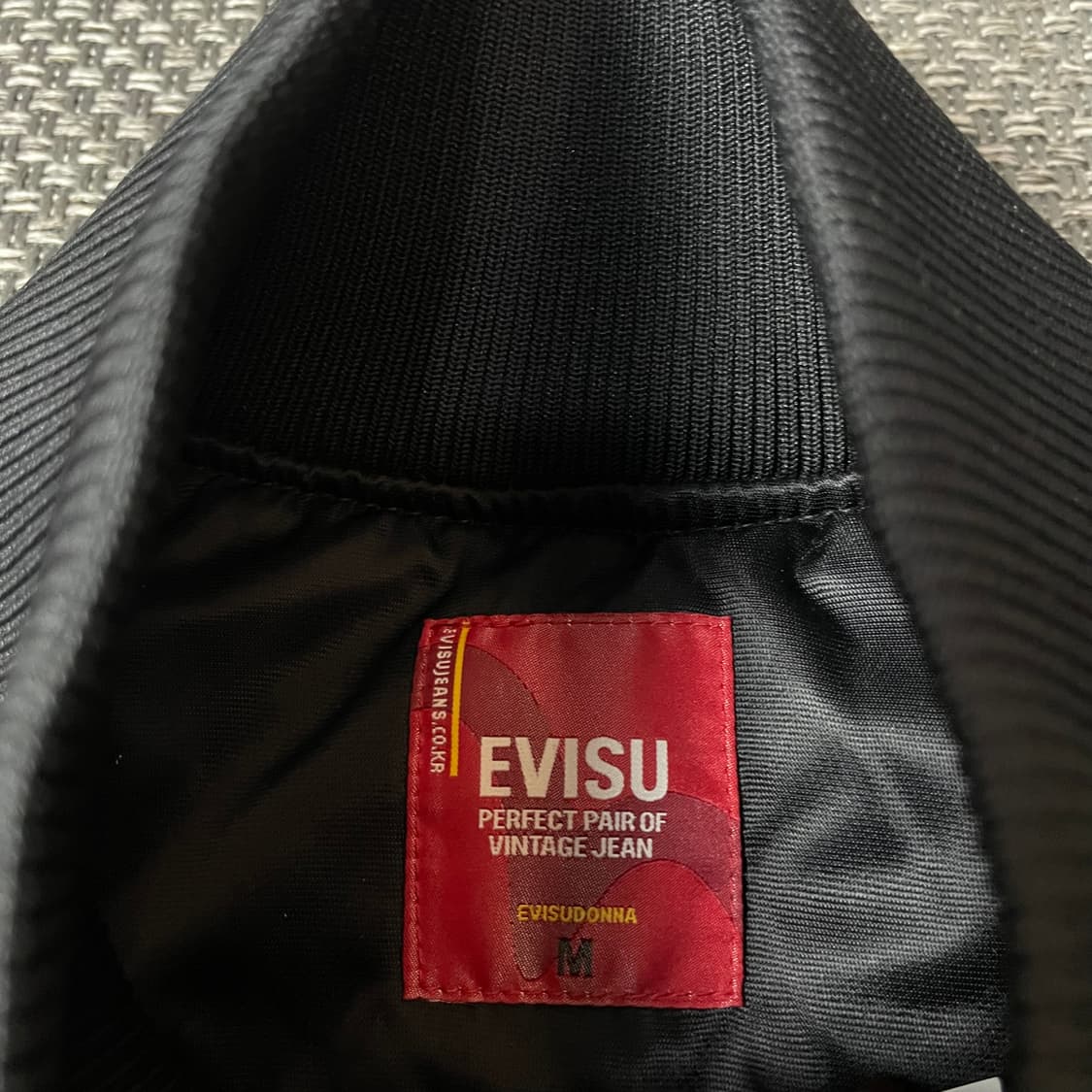 에비수 빅로고 검정 레드 바시티 자켓 M 상품이미지4