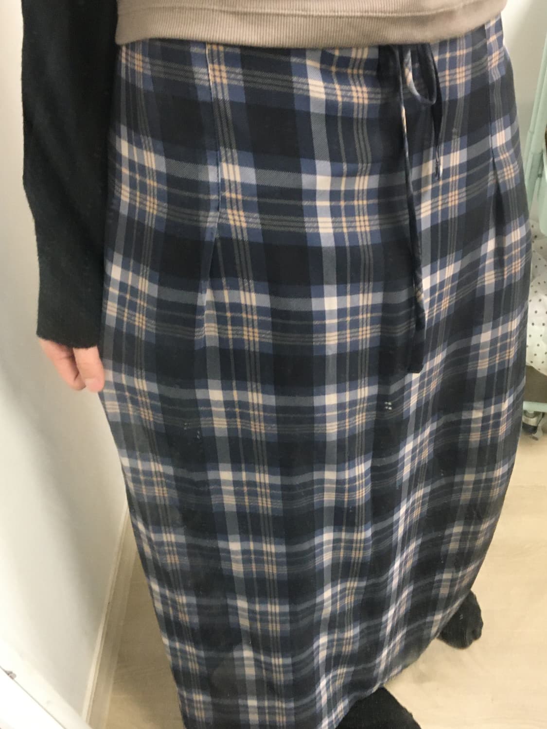 체크 롱스커트 상품이미지2