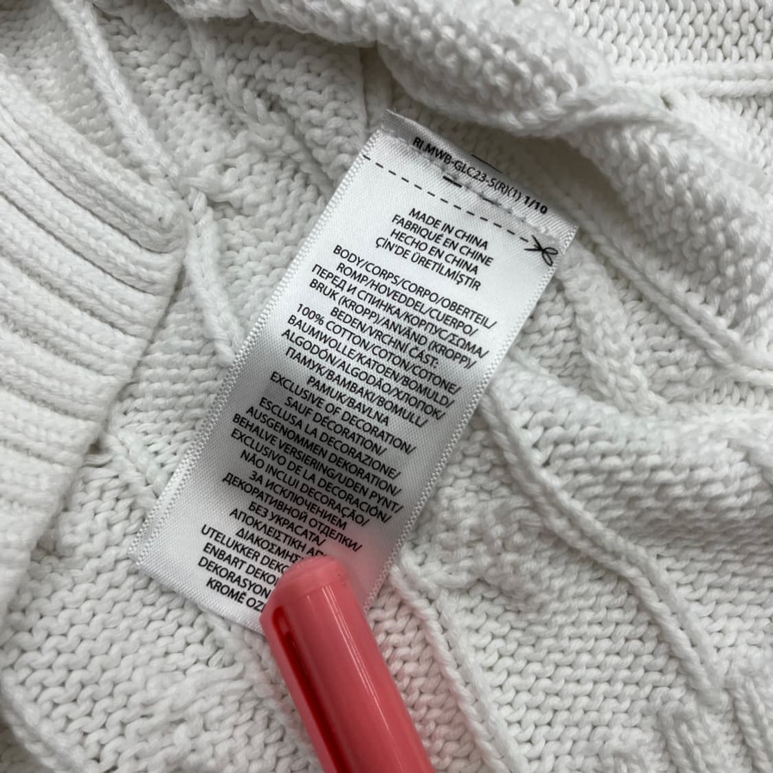 폴로 랄프로렌 네이비포니 화이트 꽈배기 니트조끼 S 상품이미지5