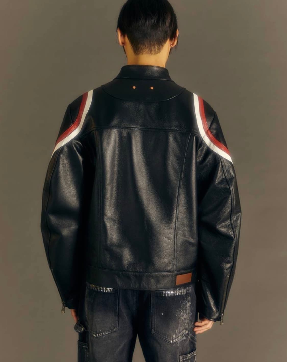 ADSB 앤더슨벨 모터사이클 레더 자켓 블랙 상품이미지3
