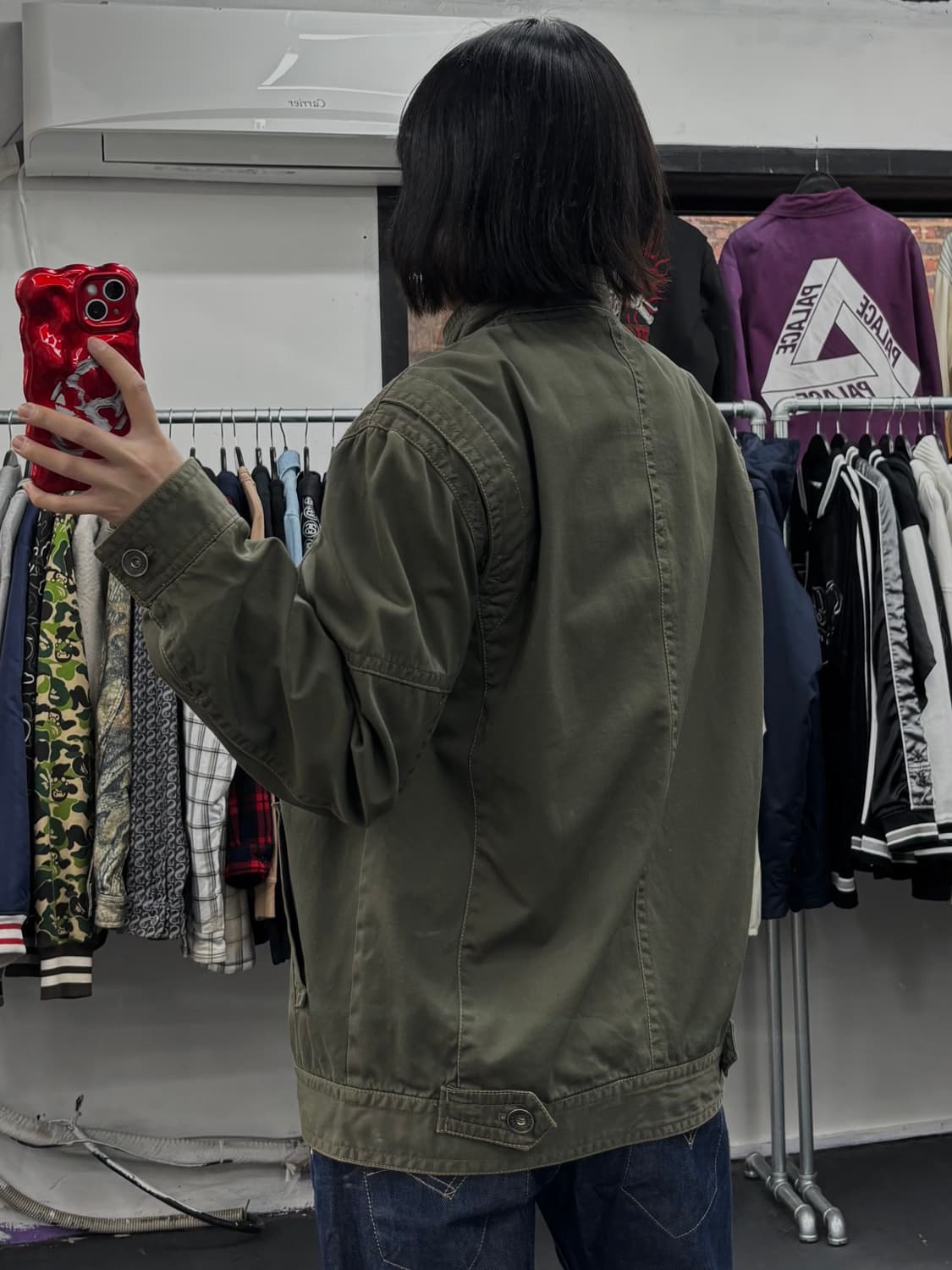 VTG 넥버클 그런지 카키 자켓 상품이미지5