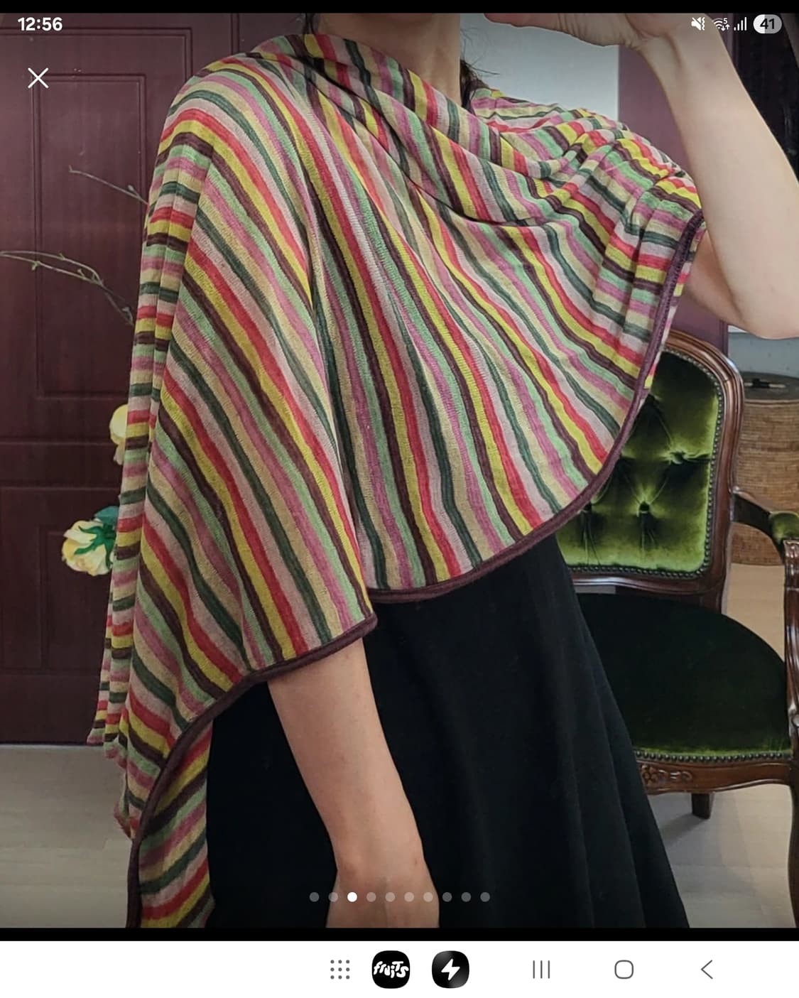 린넨 100% 천연섬유 프랑스 쿠가이 가디건 숄 스카프 상품이미지3