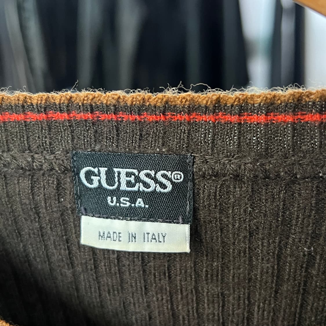 [S] GEUSS 게스USA 브이넥 골지니트 상품이미지5