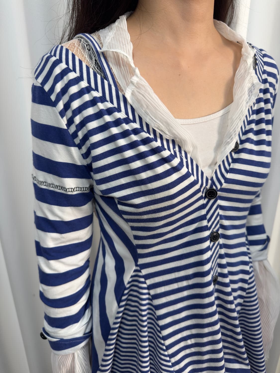 stripe design cardigan 상품이미지3