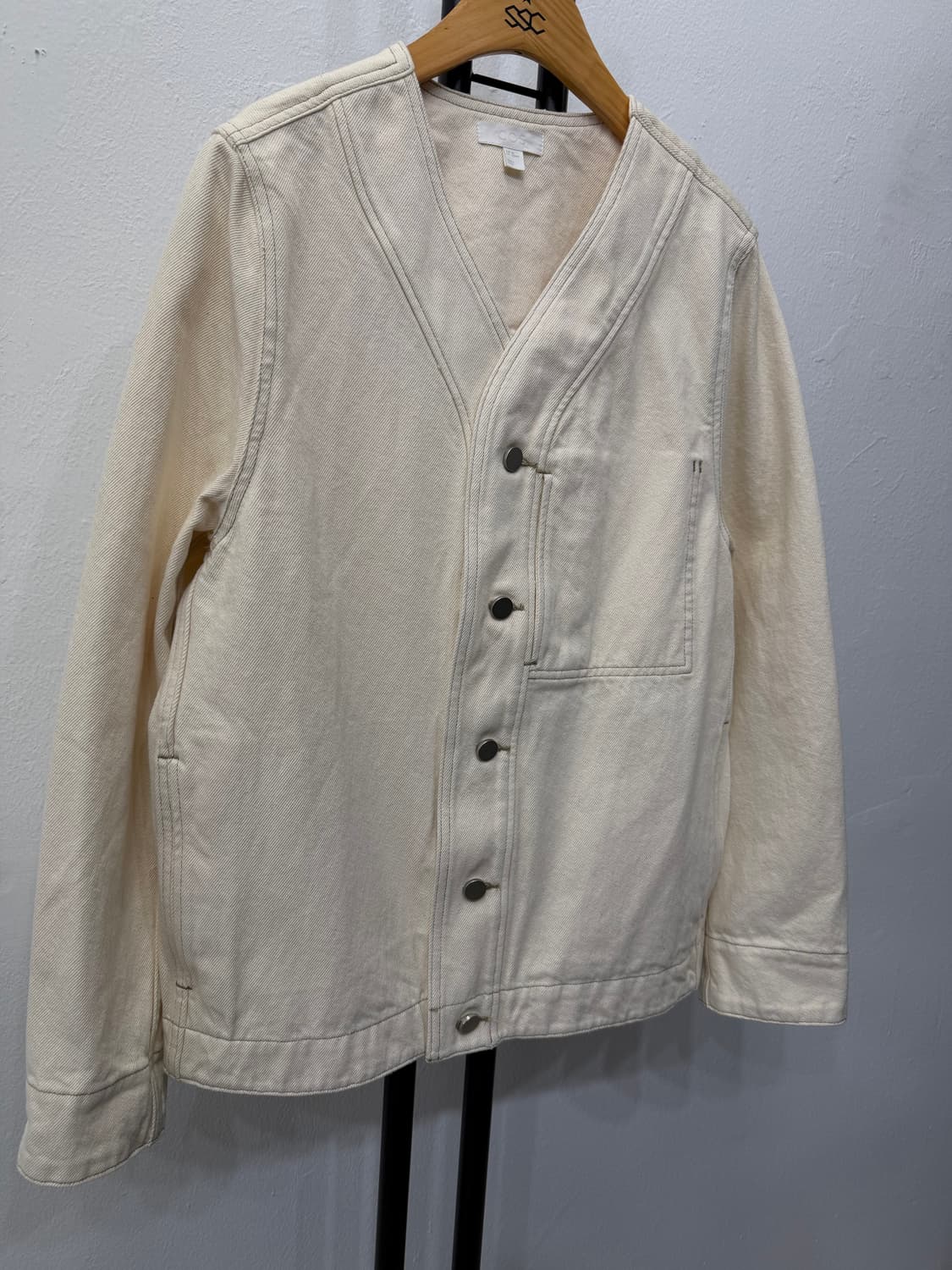 정품) COS 코스 오버사이즈 아이보리 데님 자켓 XS 상품이미지2