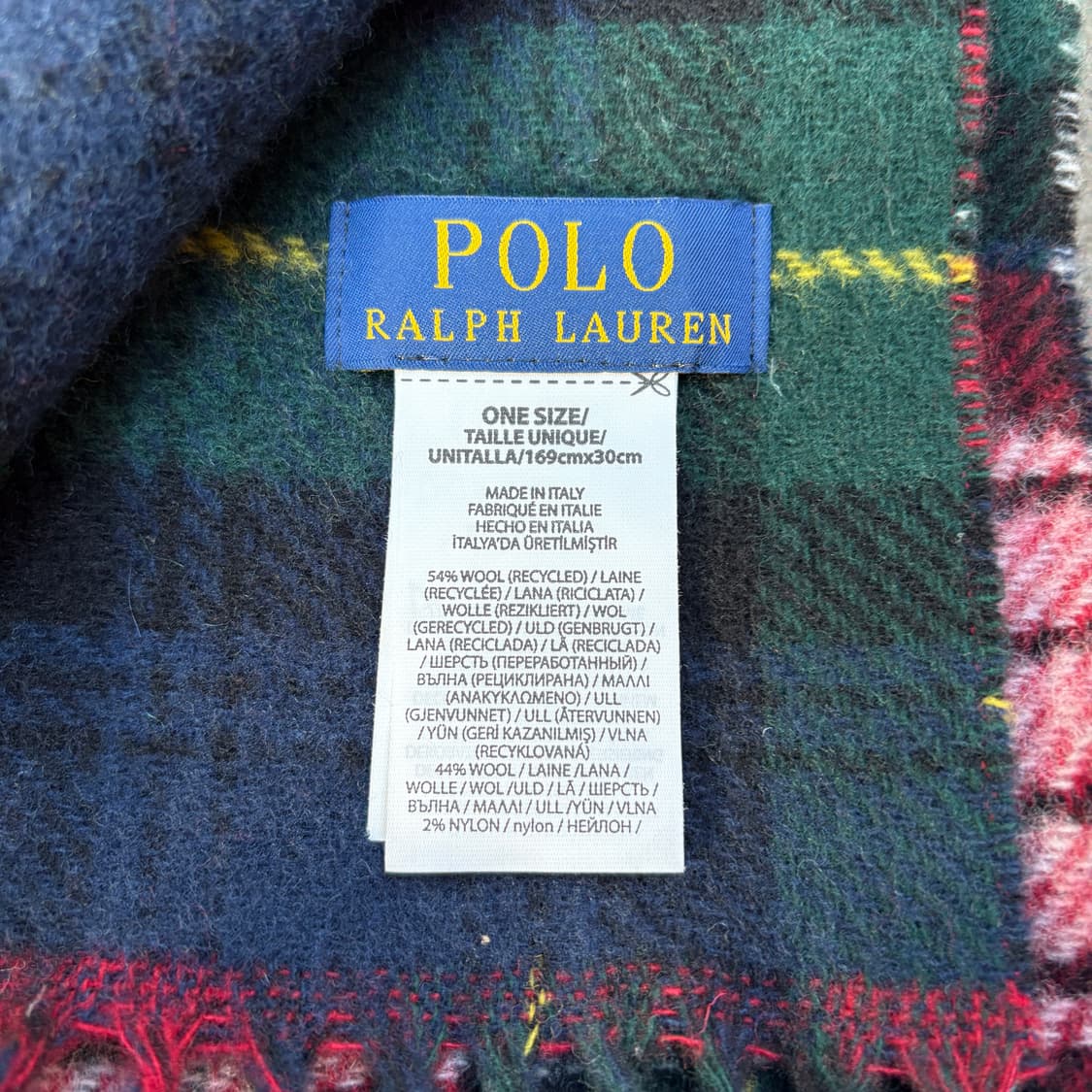 Polo 폴로 패치워크 체크 울 머플러 목도리 상품이미지4