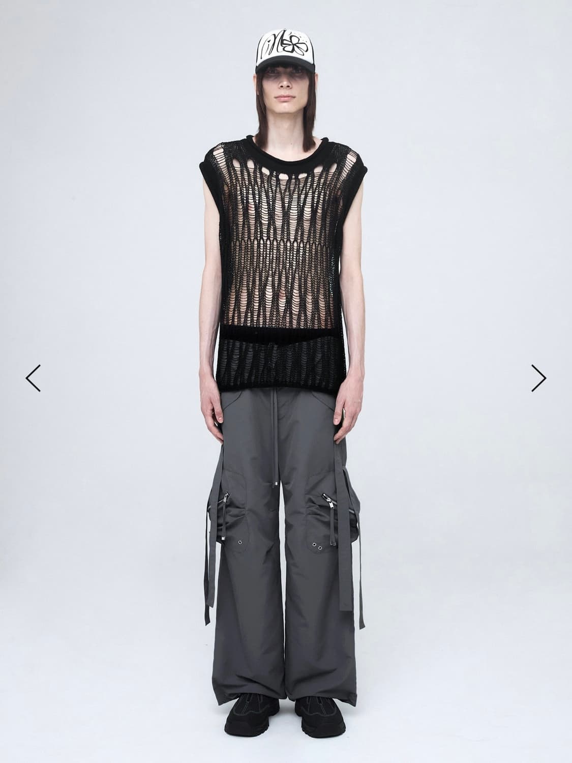 나체 SPARSE KNIT VEST 블랙 상품이미지1