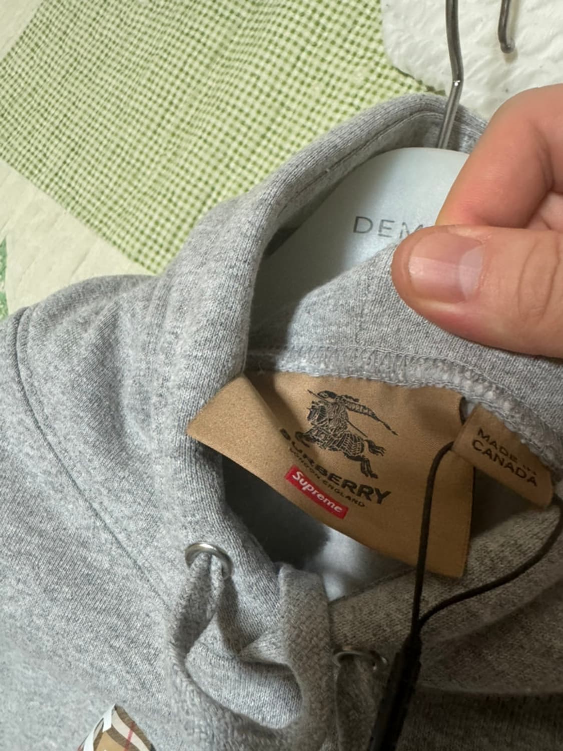 슈프림 x 버버리 박스로고 후드 스웨트셔츠 헤더 그레이 - 22SS xl 상품이미지2