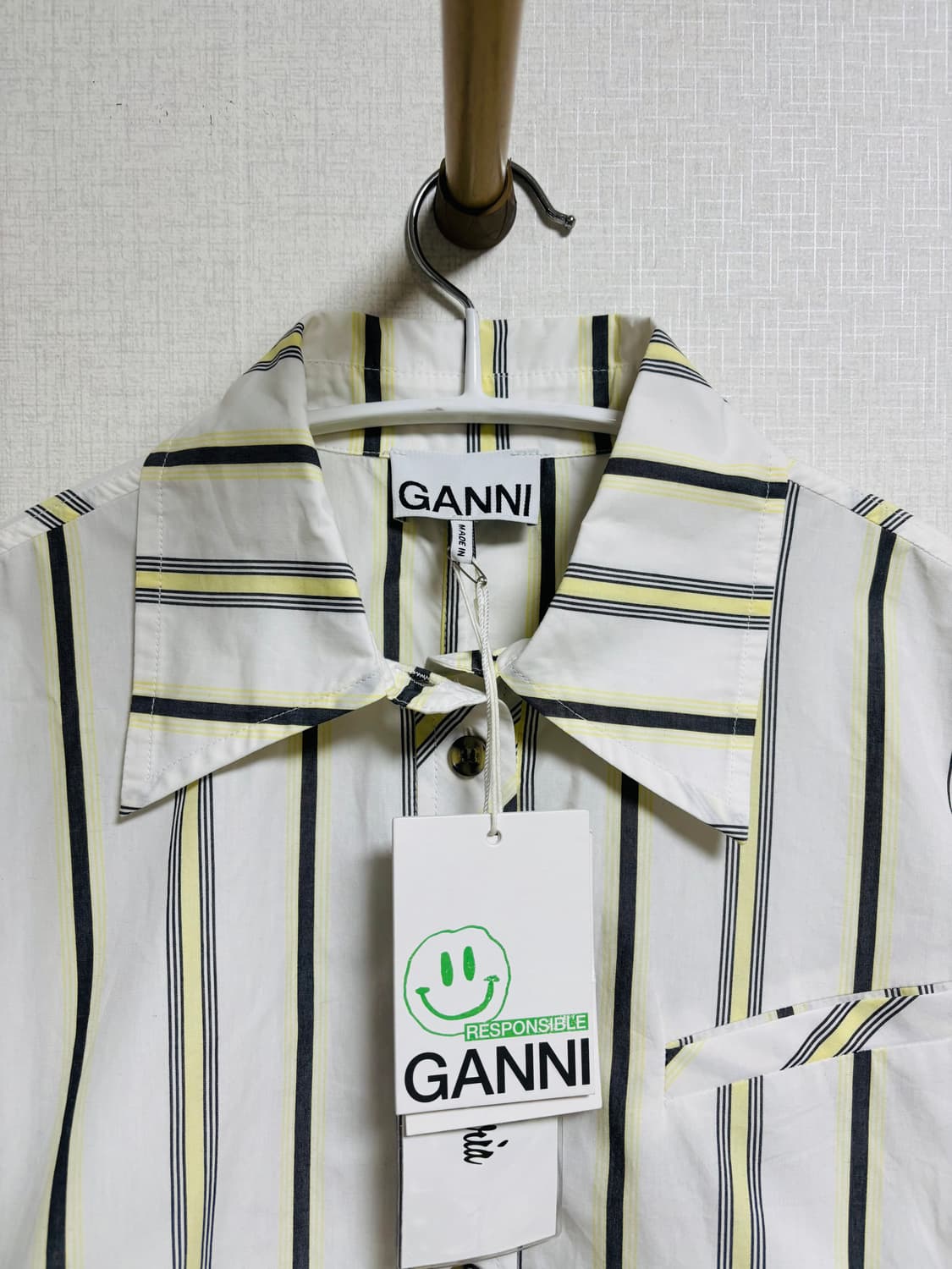 GANNI 스트라이프 코튼 셔츠 상품이미지2