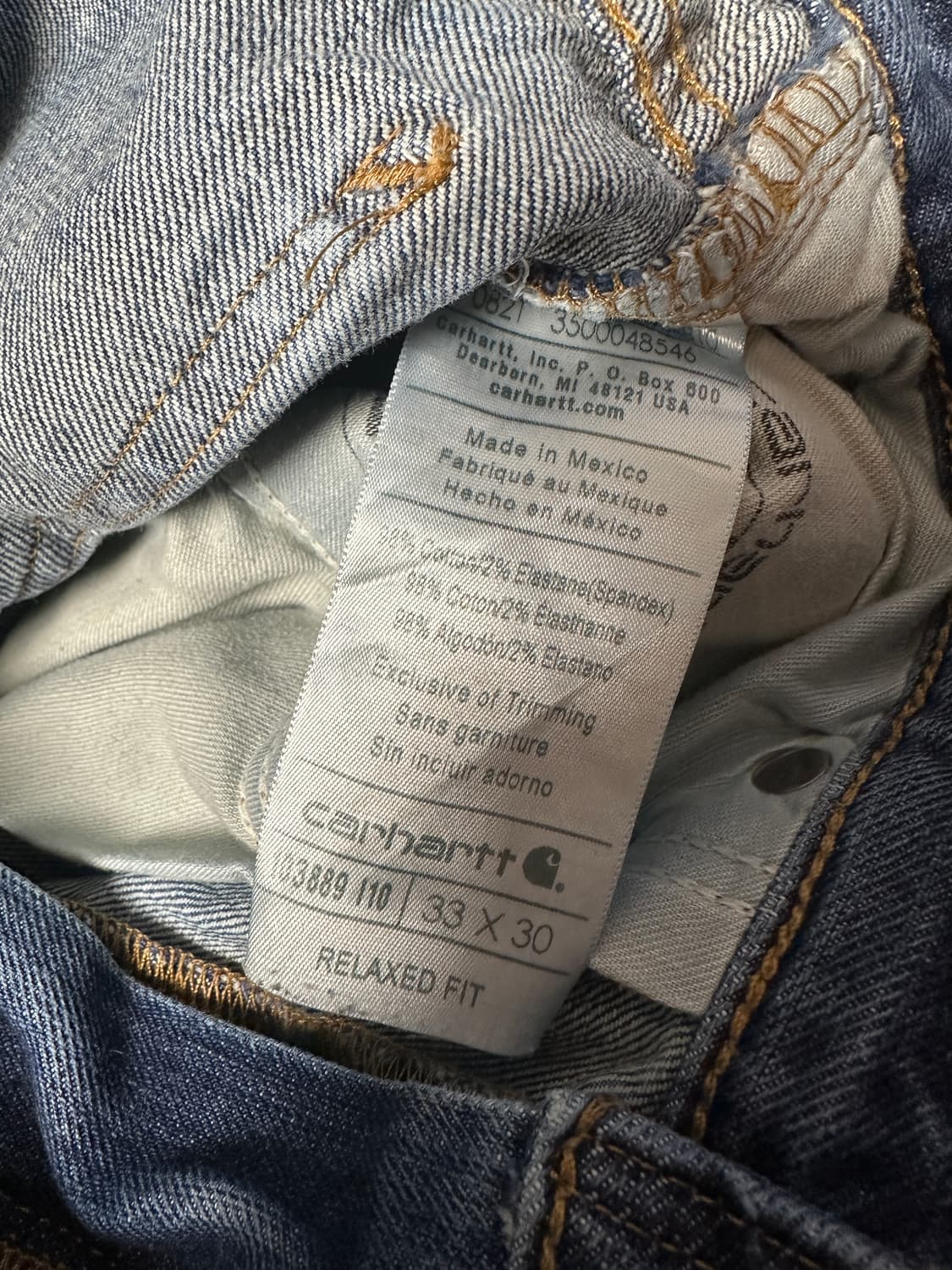 칼하트 Mexico 싱글니 카팬터 데님 팬츠 릴렉스드 핏 33 상품이미지9