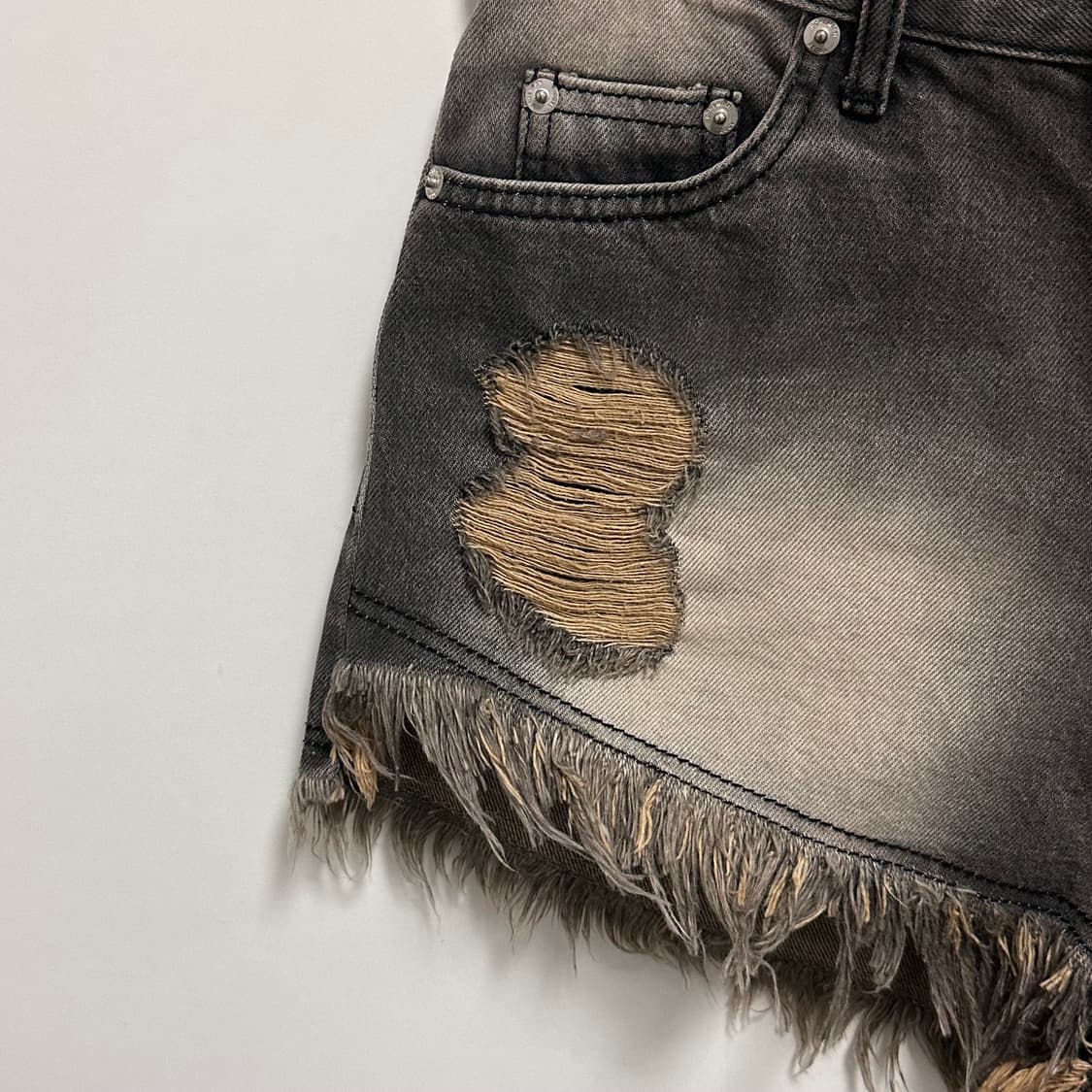 보헤미안서울 데미지 데님 반바지 m 상품이미지2