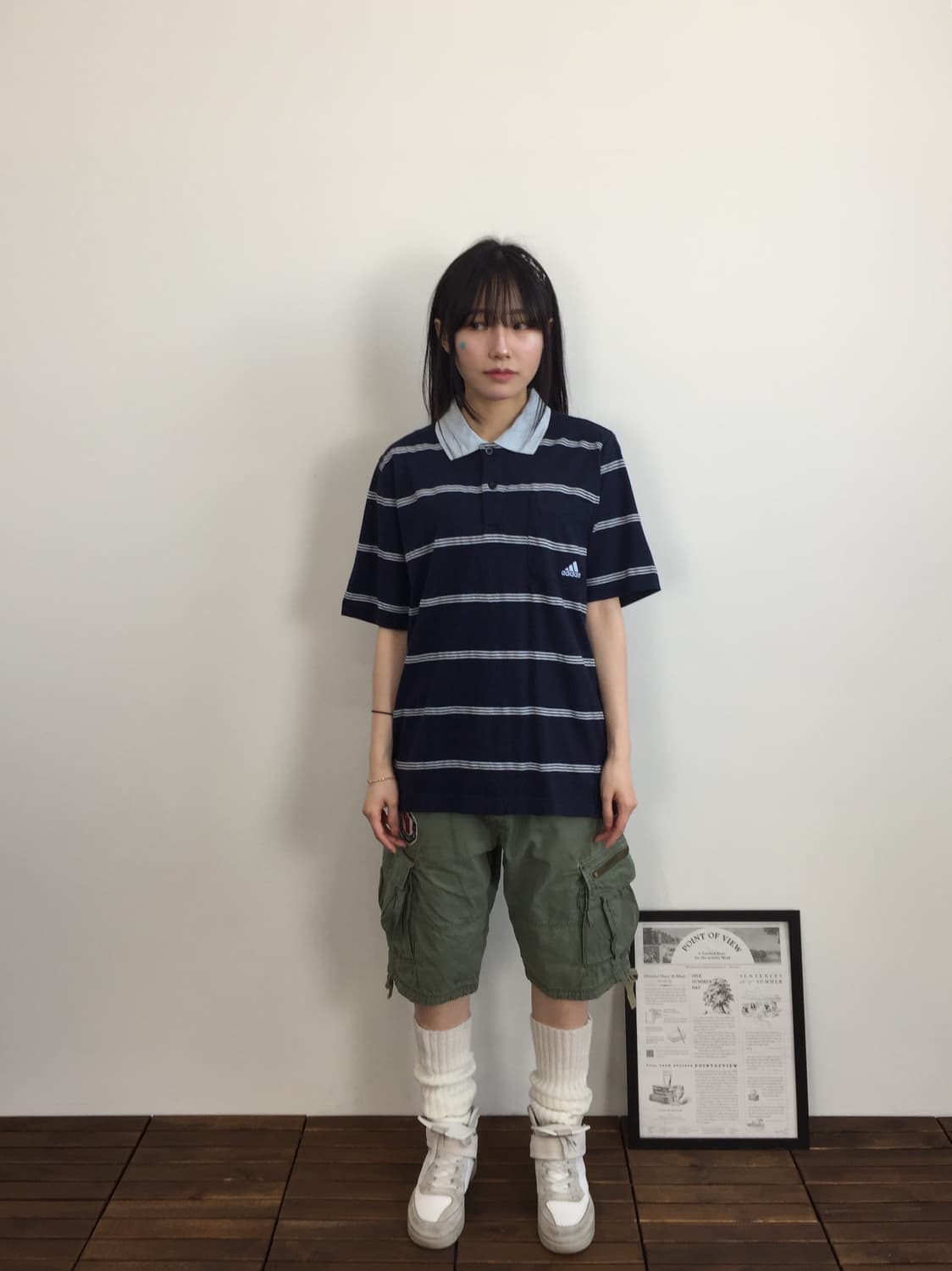 Adidas Navy Stripe Polo Shirt Classic 상품이미지1