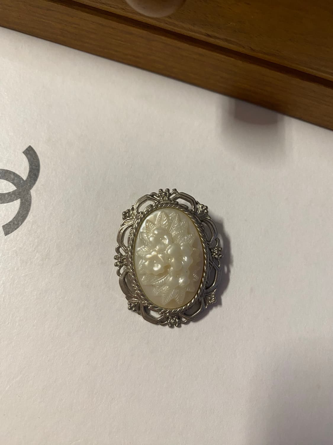 빈티지 플라워 브로치 오벌 상품이미지1