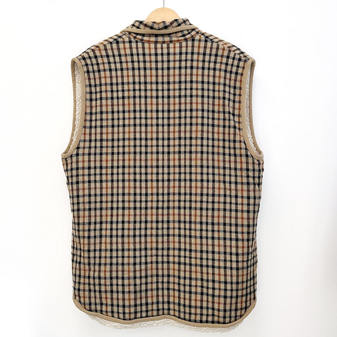 닥스 브리티시 체크 양털 더플 토글 베스트 자켓 조끼 공용 LL 상품이미지4