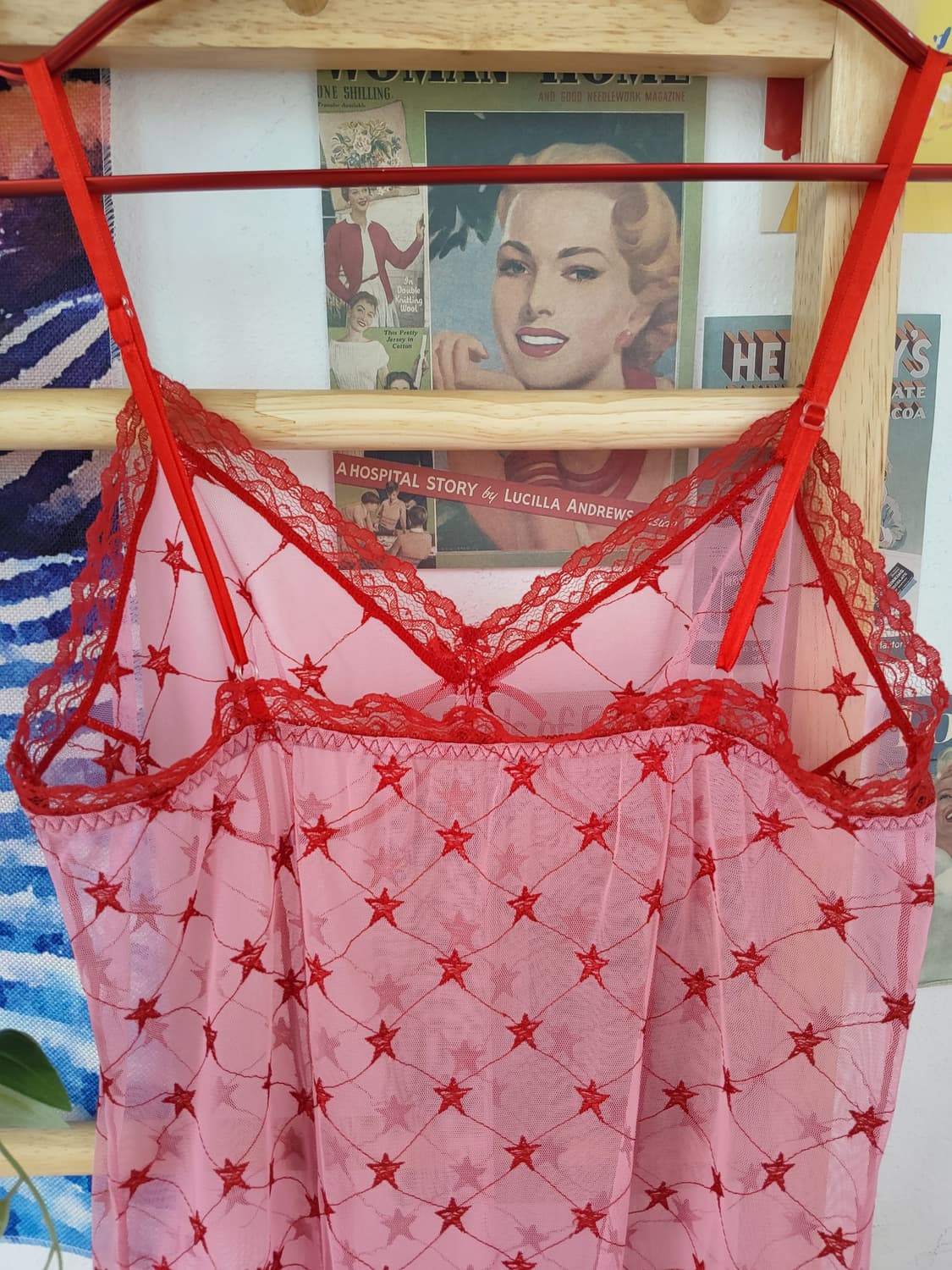 러블리 스타 레드 슬립 빈티지 레이어드 상품이미지7