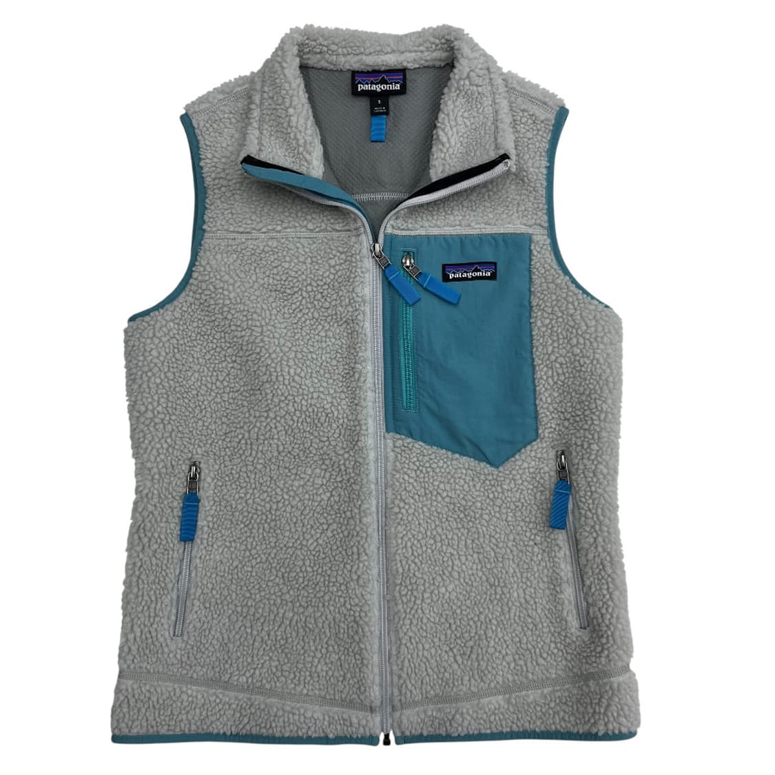 파타고니아 포켓로고 블루 레트로 후리스 베스트 상품이미지2