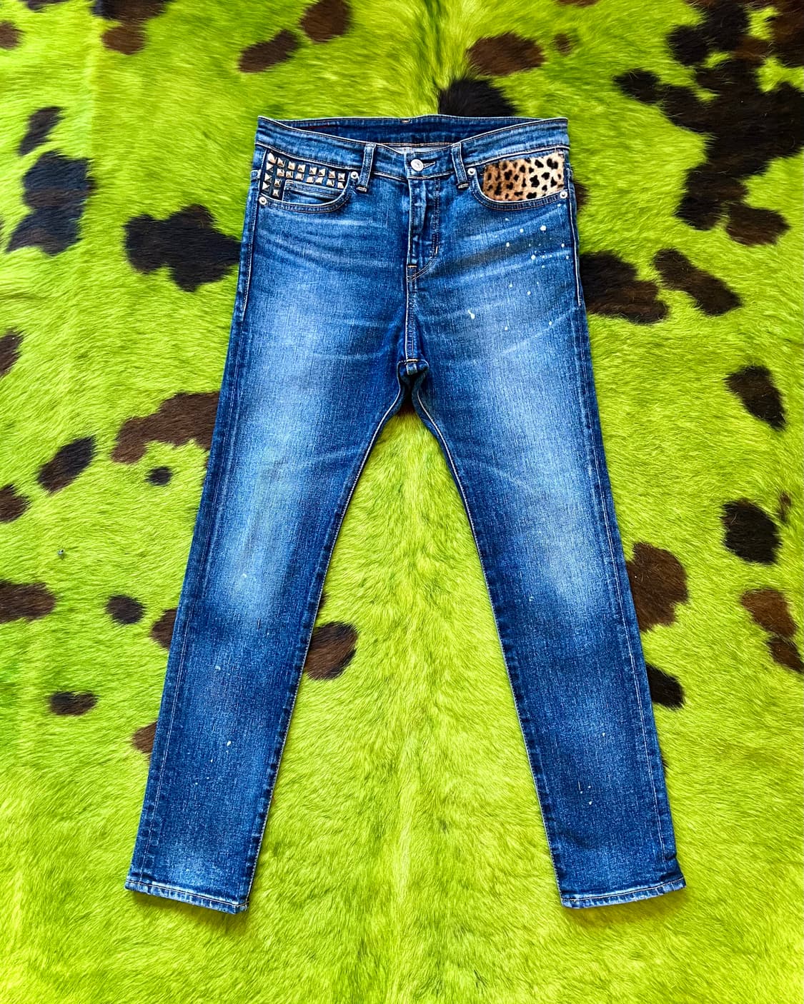 RNA Japan Rock Stud & Leopard Trim Jeans 상품이미지3
