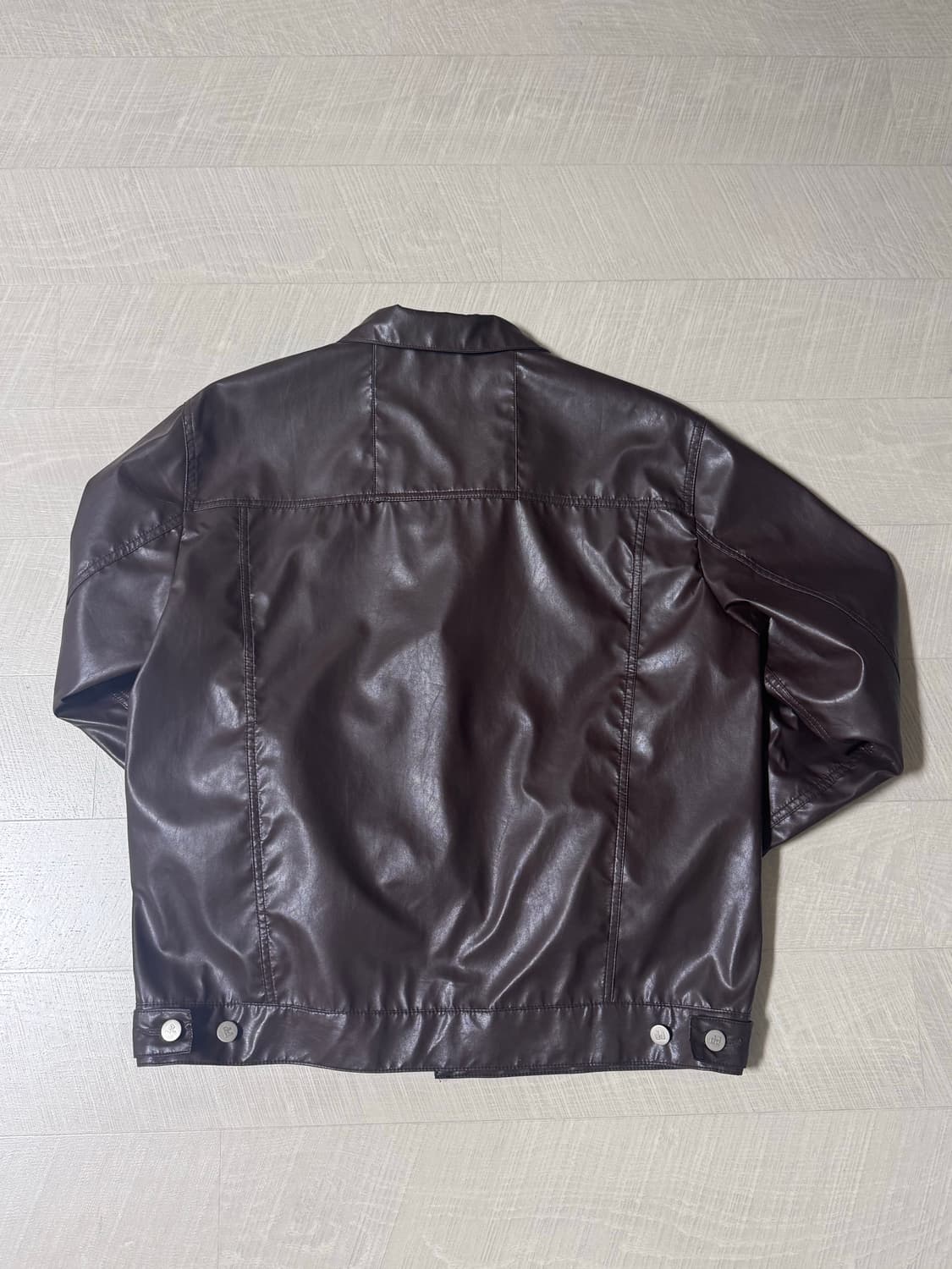 플라스틱프로덕트 레더 트러커 자켓 브라운 M 상품이미지2