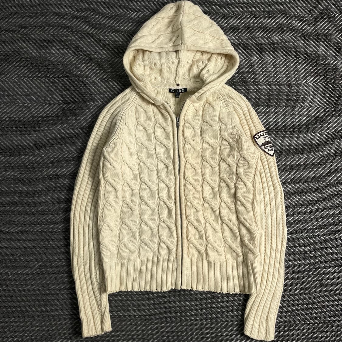 Coax 빈티지 꽈베기 케이블 니트 후드 집업y 3707 상품이미지2