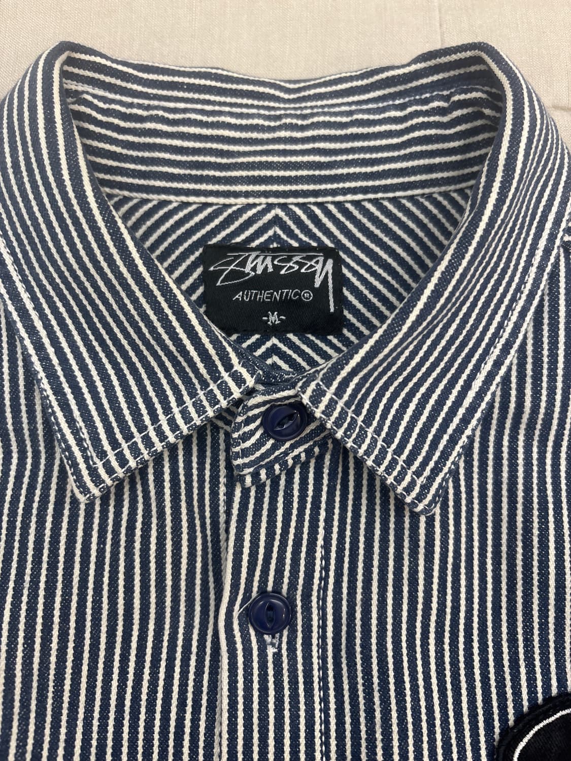 스투시 도톰면 스트라이프 셔츠 M 상품이미지3