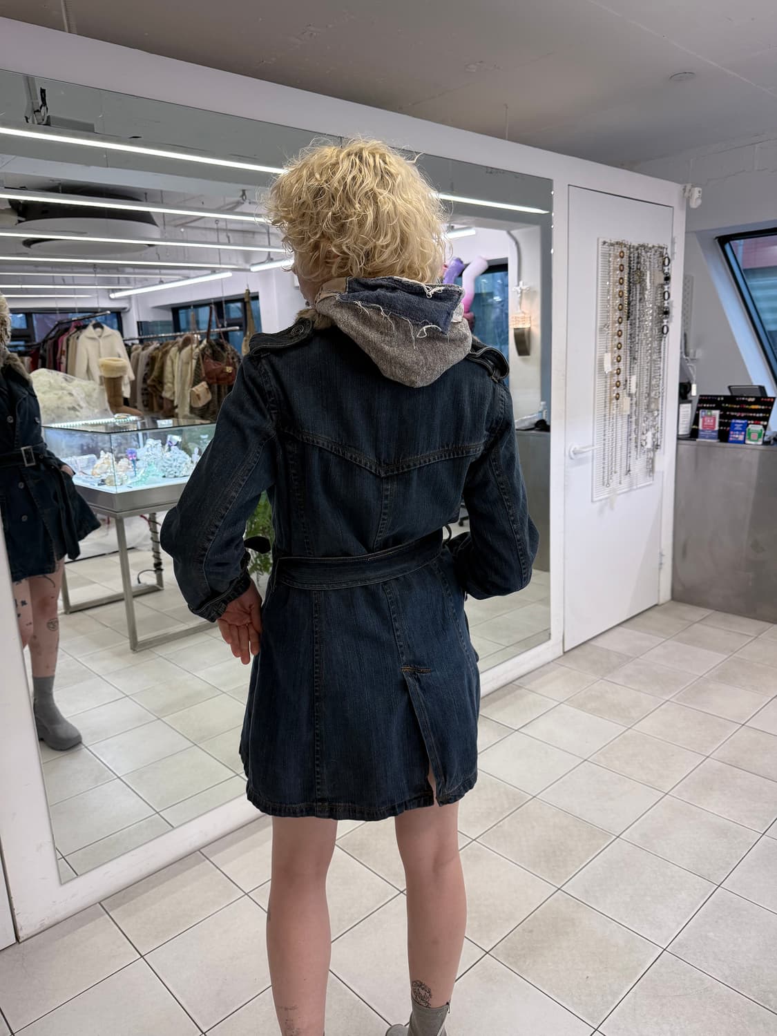 denim double coat 상품이미지5