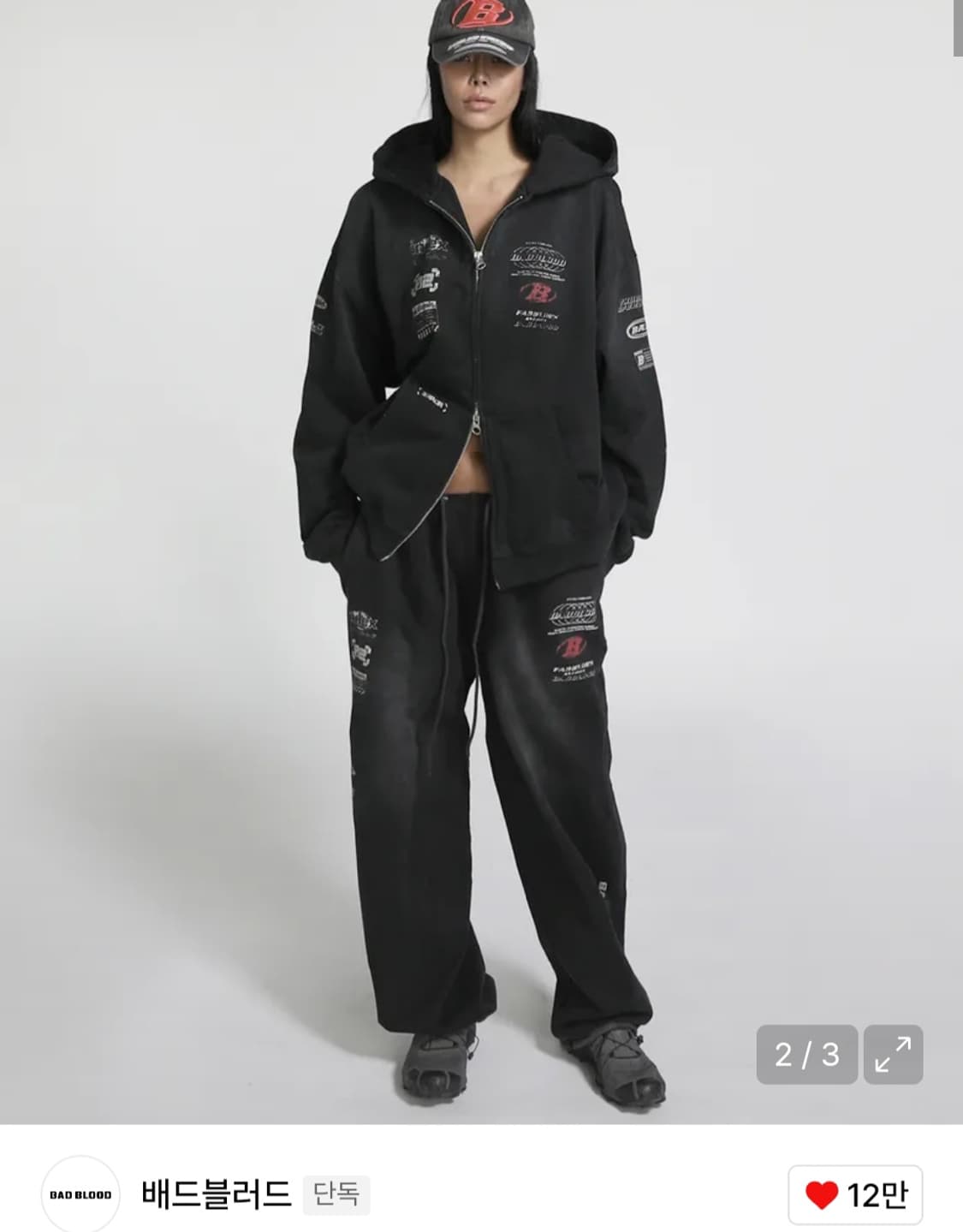 배드블러드 F1 올드이펙트 조거 블랙 상품이미지1