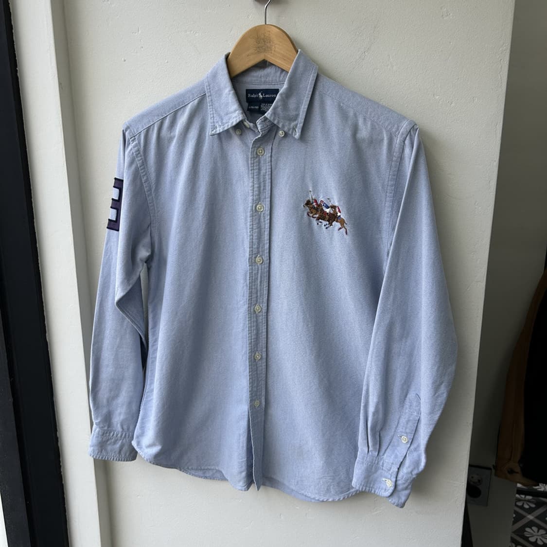 16198 - 폴로 랄프로렌 스카이블루 빅로고 셔츠 상품이미지3