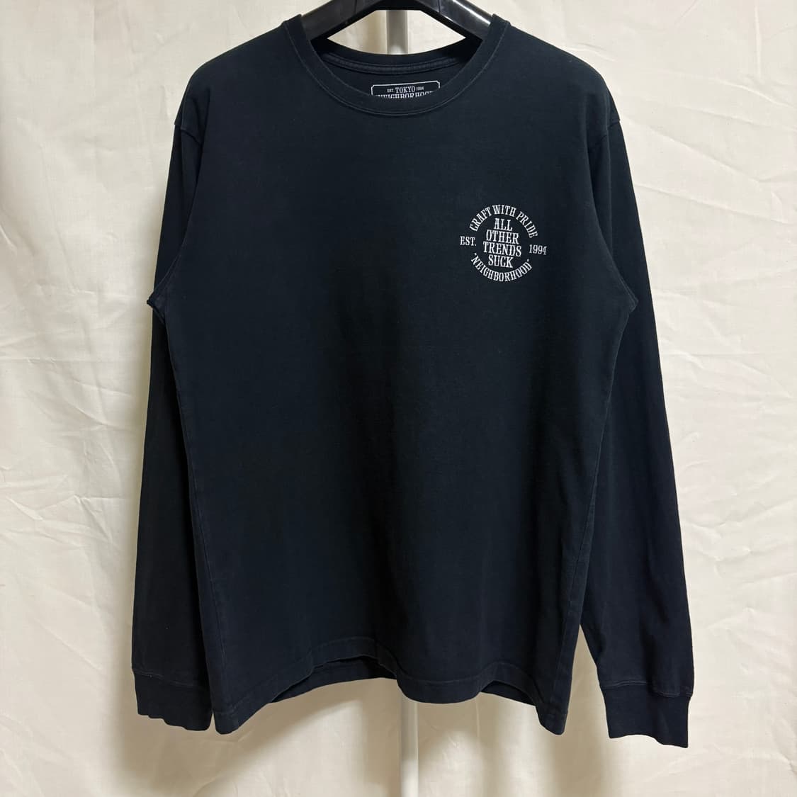 네이버후드 크래프트 프라이드 백프린트 롱슬리브 티셔츠 / 블랙, M 상품이미지1