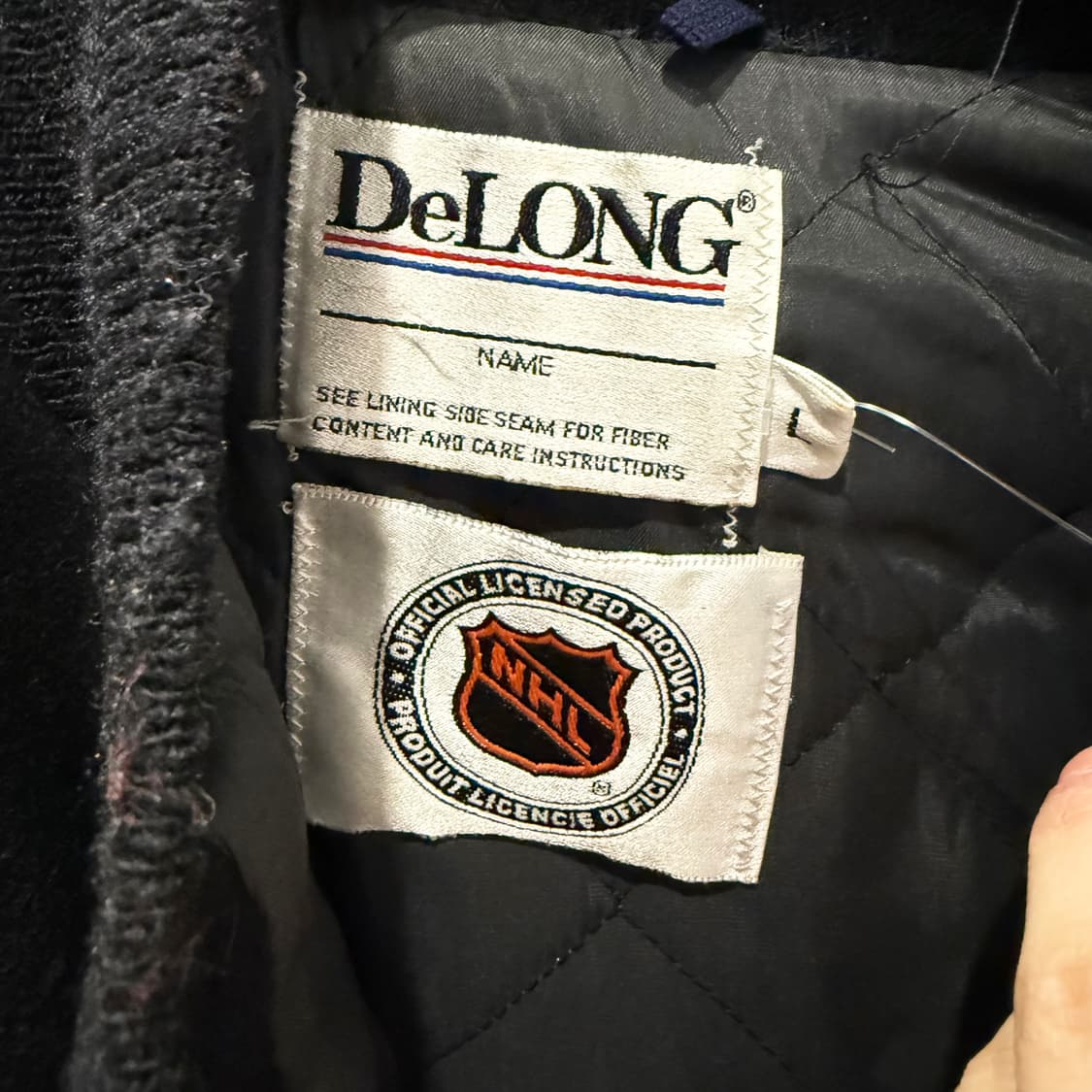 DeLong 드롱 오리지널 NHL 울 바시티자켓 레더포켓 마스코트 디테일 상품이미지5