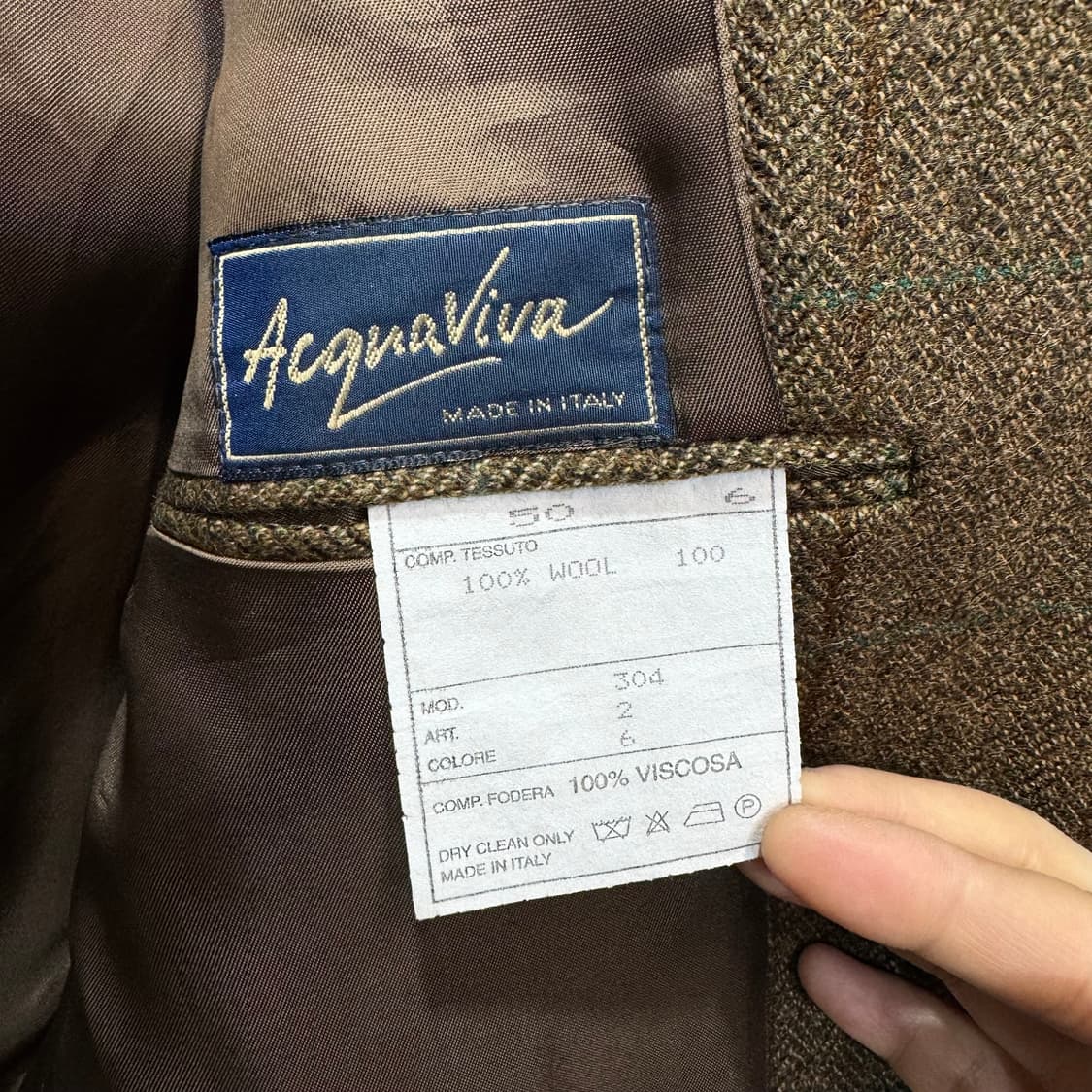 Acquaviva 이태리 메이드 해링본 울 블레이저 자켓 (L) 상품이미지6