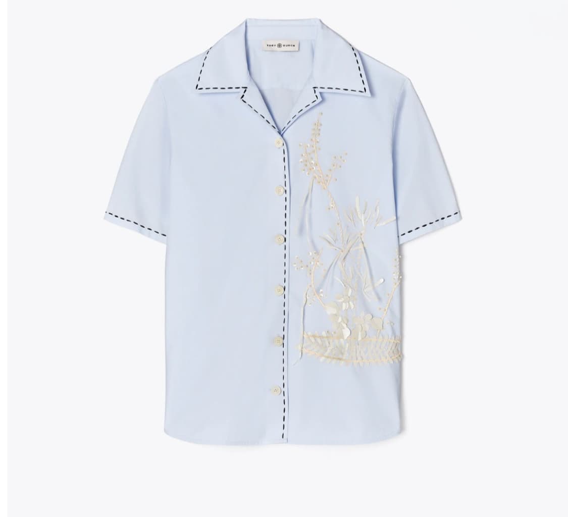 토리버치 엠브로더리 블라우스 셔츠 2사이즈(58~66가능) 상품이미지4