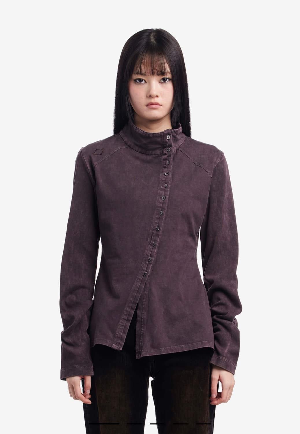 미스치프 워시드 저지 셔츠 퍼플 브라운 상품이미지2