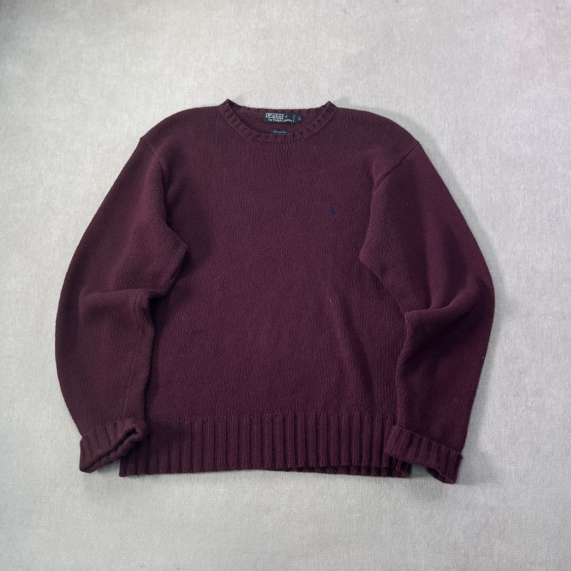 100 폴로랄프로렌 90s 와인 코튼 니트 상품이미지1