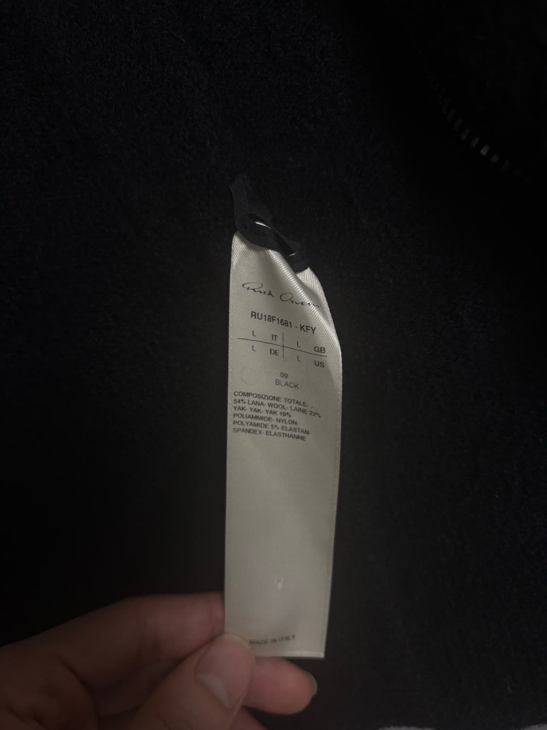 릭오웬스 울 제이슨 후드집업 L 상품이미지2