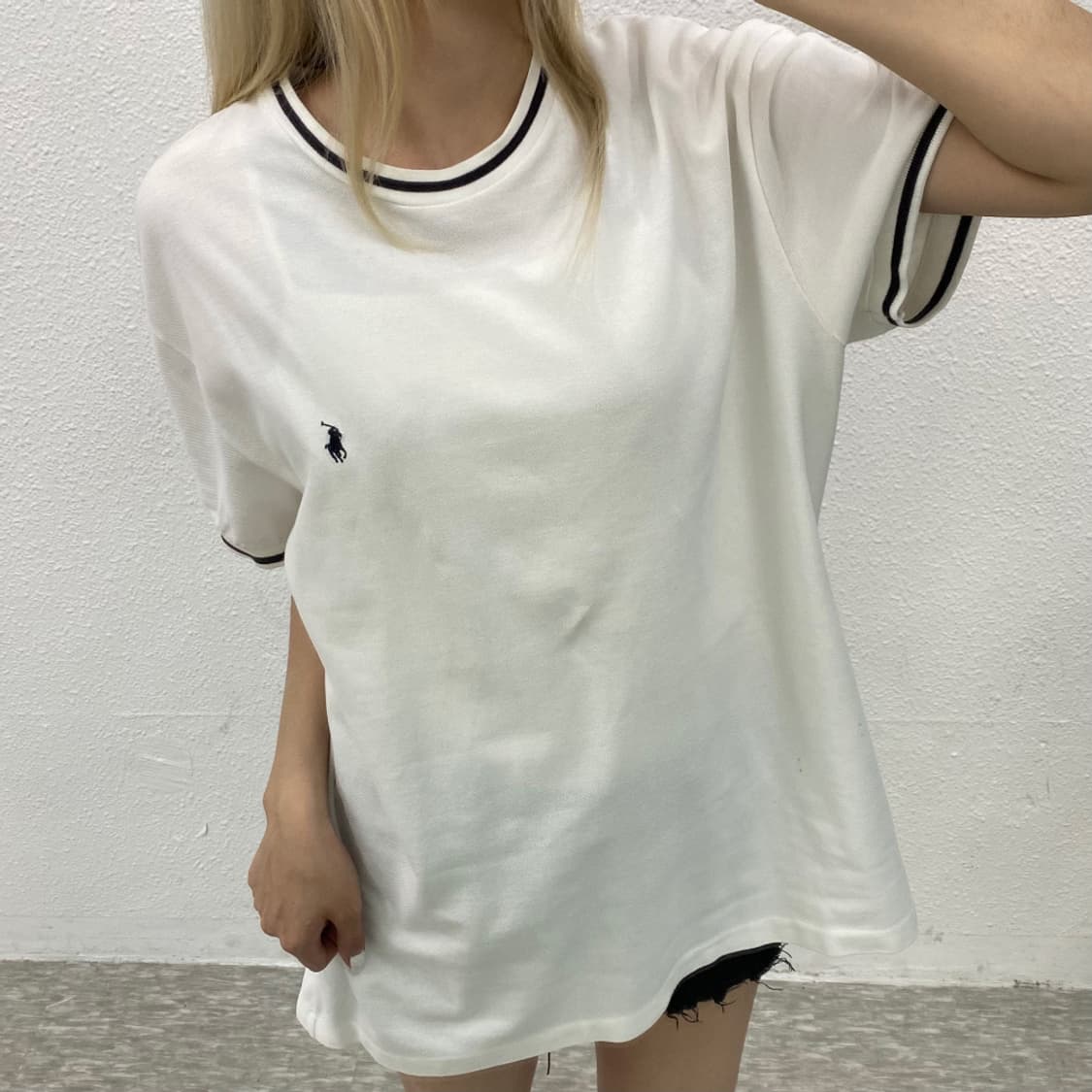 폴로 랄프로렌 블랙포니 화이트 반팔 M 상품이미지5