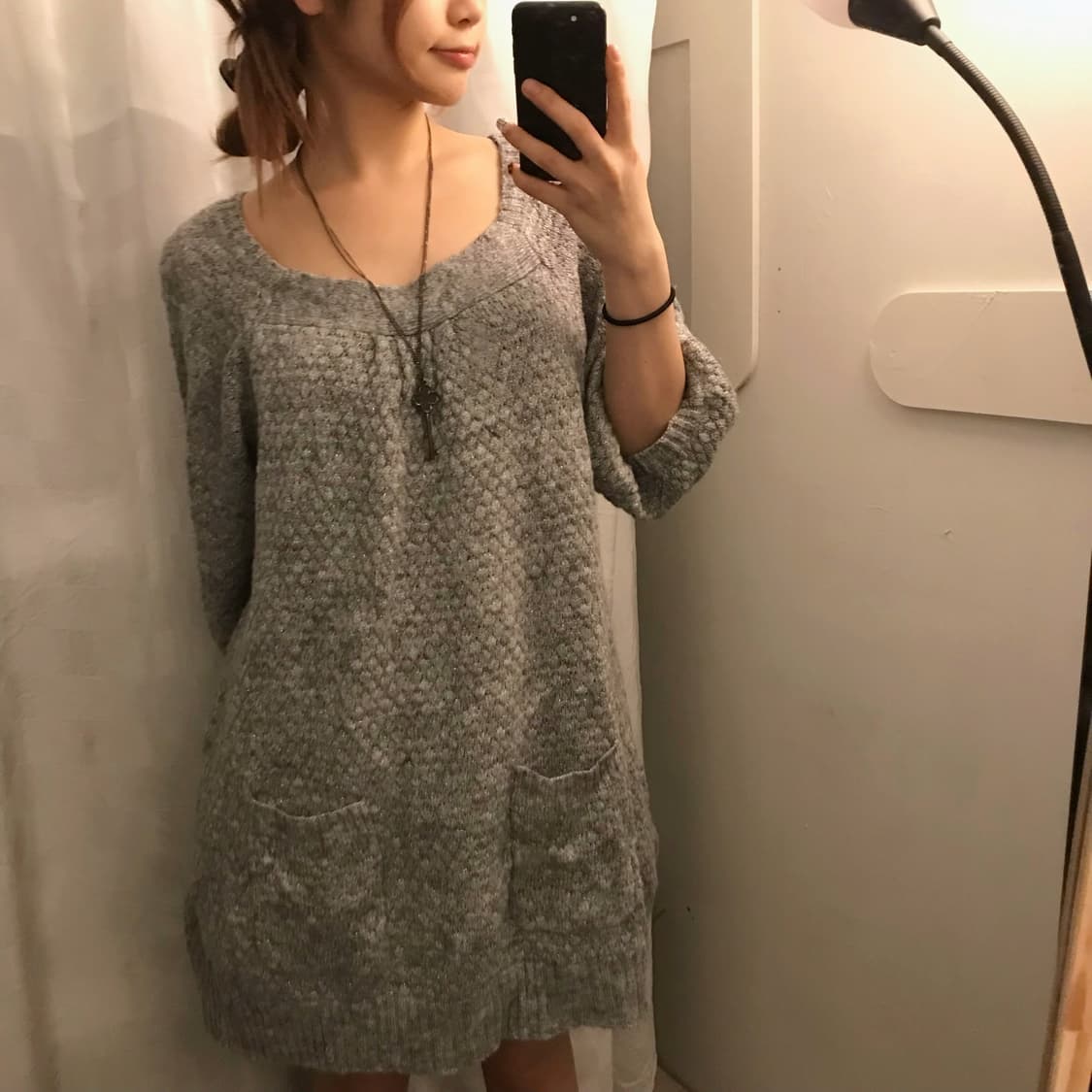 Putielal 하구미 사와코깔 모리걸 아방 니트 원피스 상품이미지2