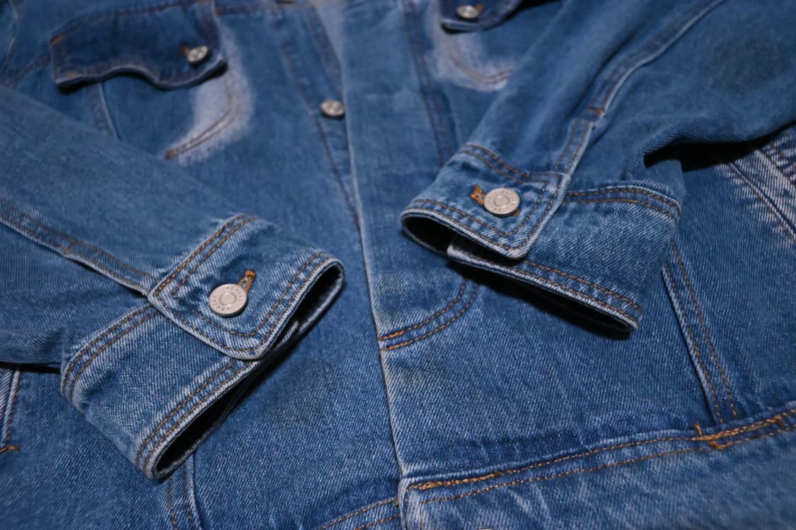 젠사이 포켓 워싱 데님 점퍼 블루 상품이미지3