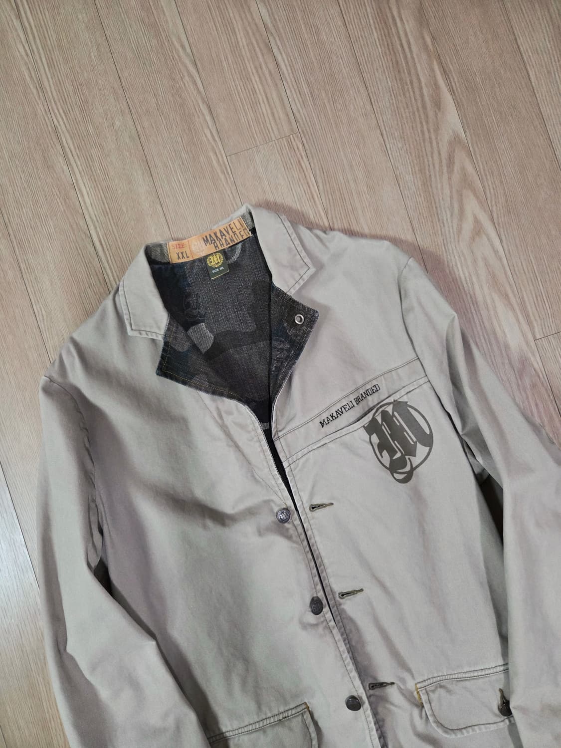 MAKAVELI 카모플라쥬 하프 라이닝 윈워싱 재킷 상품이미지2