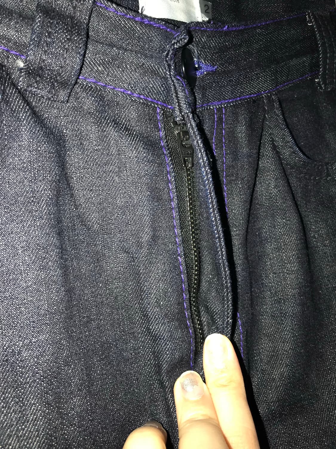 LOA Purple Stitch Denim Skirt 상품이미지7