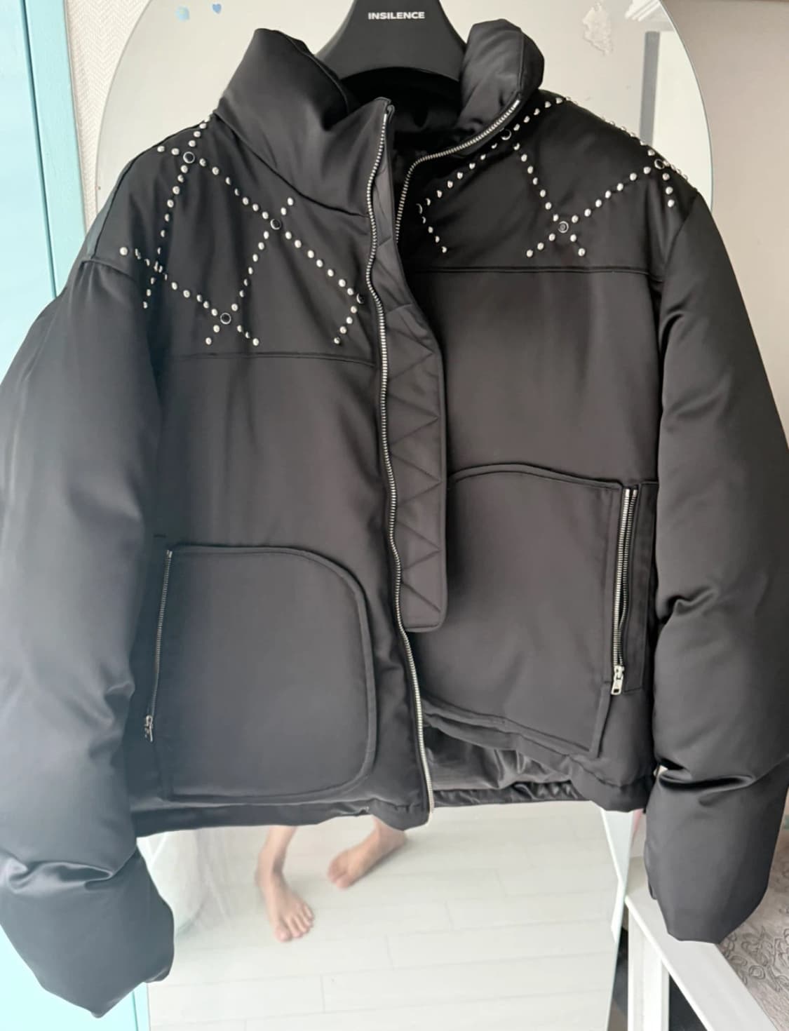 김미더영 스터드 패딩 블랙 상품이미지2