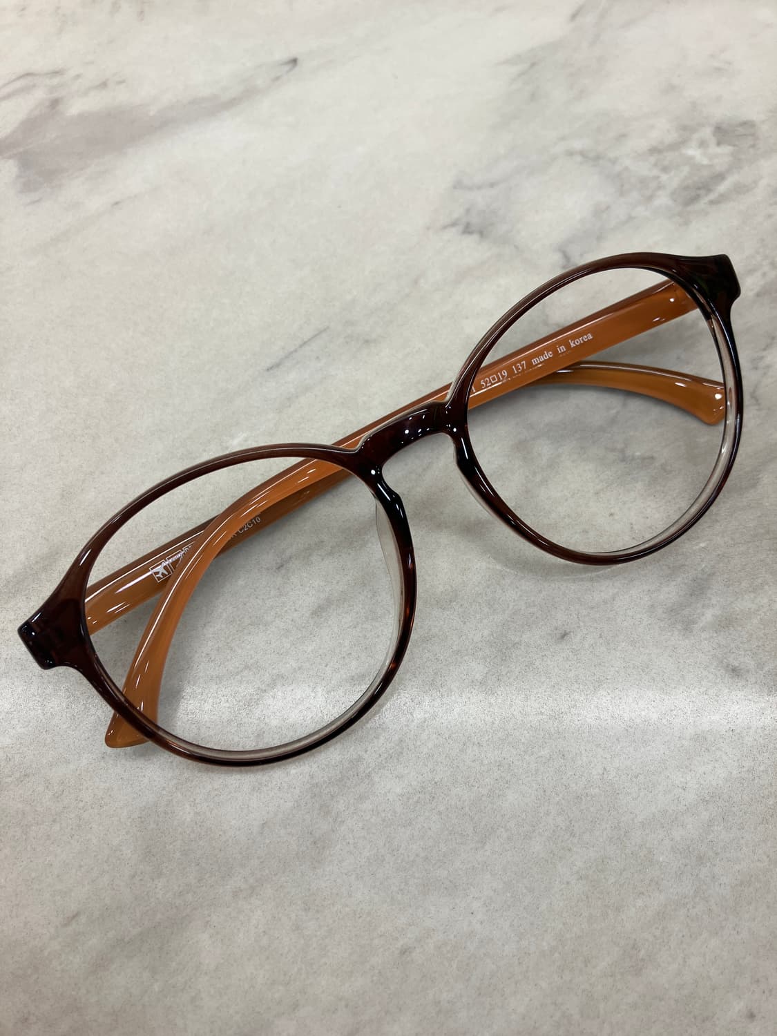 카라 KARRA 브라운 와이드 라운드 빅 뿔테 안경 상품이미지1