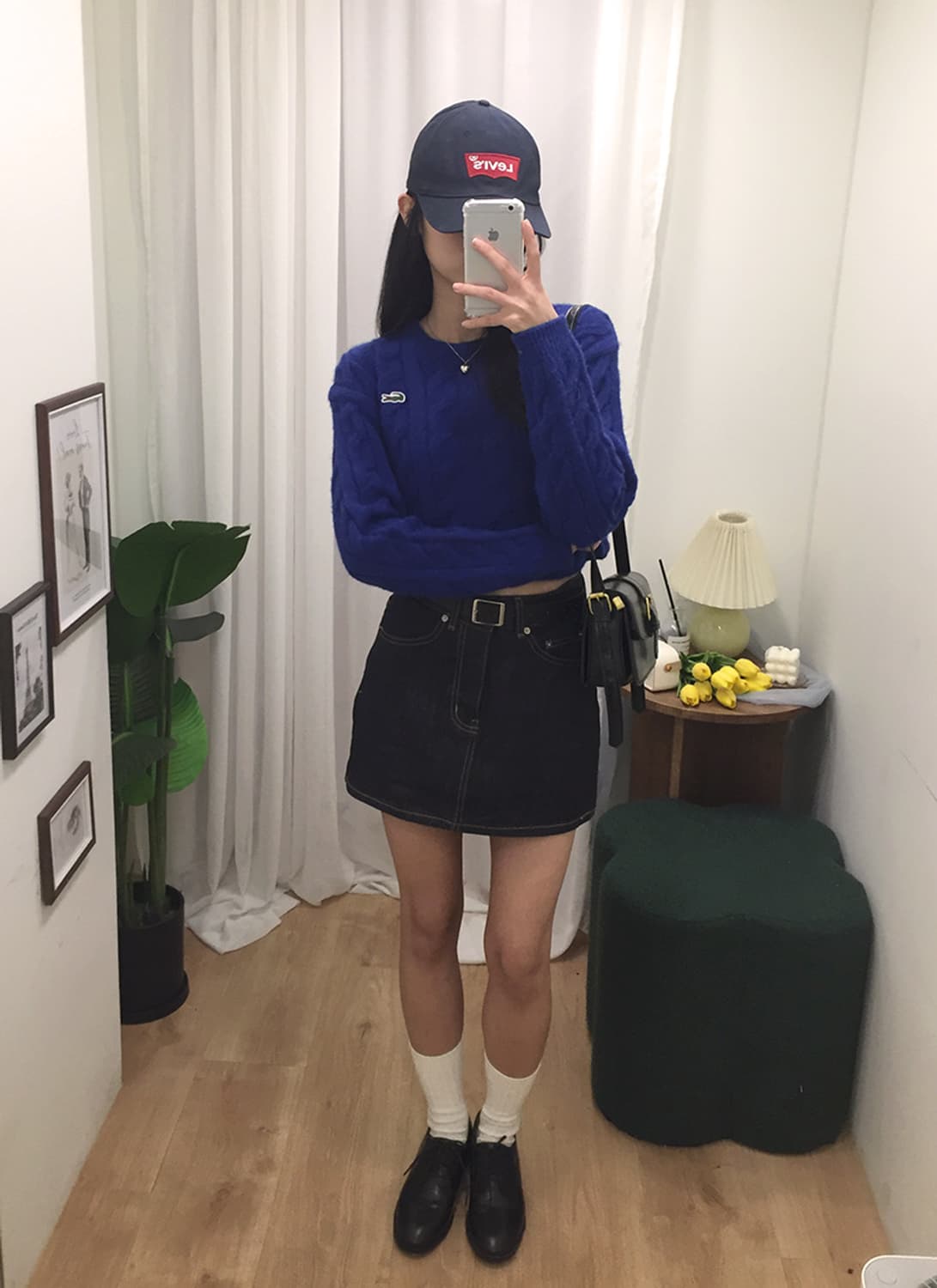 여성 라코스테 꽈배기 크롭니트 95 상품이미지1