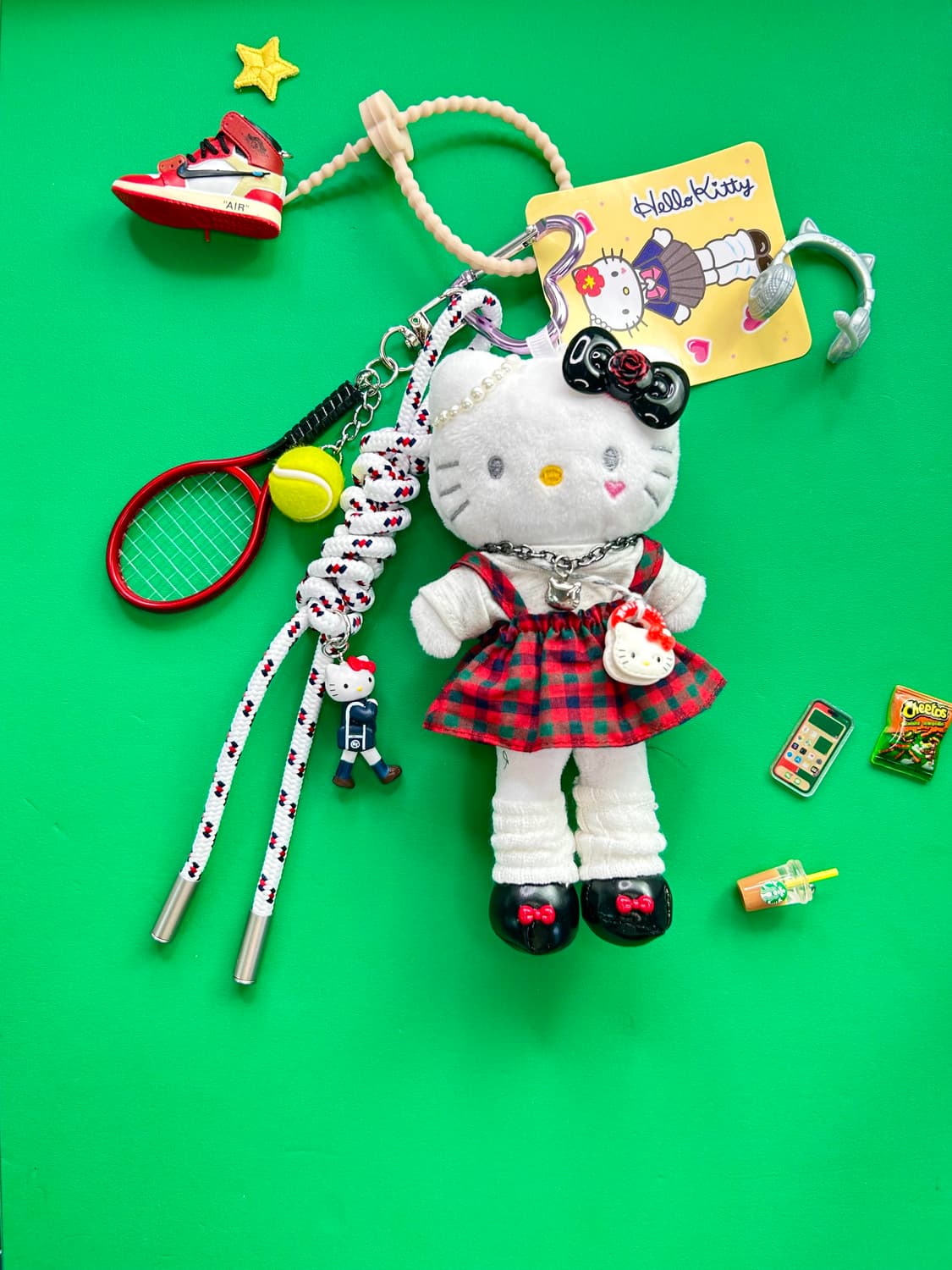 (31) 🌷💕롱다리 키티 체크 프레피 커스텀 키링 상품이미지1