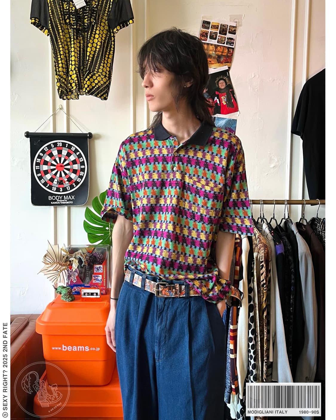 90s Modigliani ITALY Geometry PK-Shirt 상품이미지1
