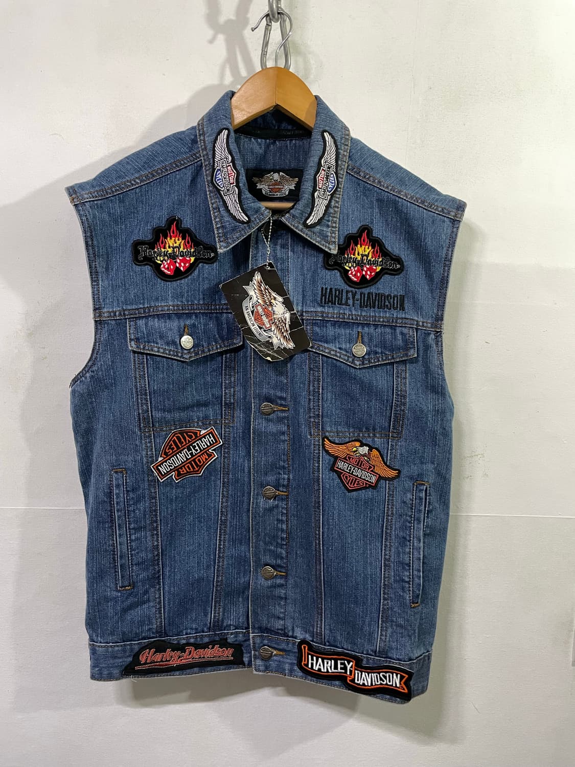 할리데이비슨 데님 베스트 자켓 라이더 조끼 새상품 XL 상품이미지2