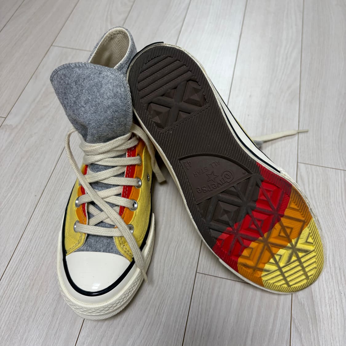 컨버스 척70 하이 이스터 펠트 그레이 옐로우  상품이미지6