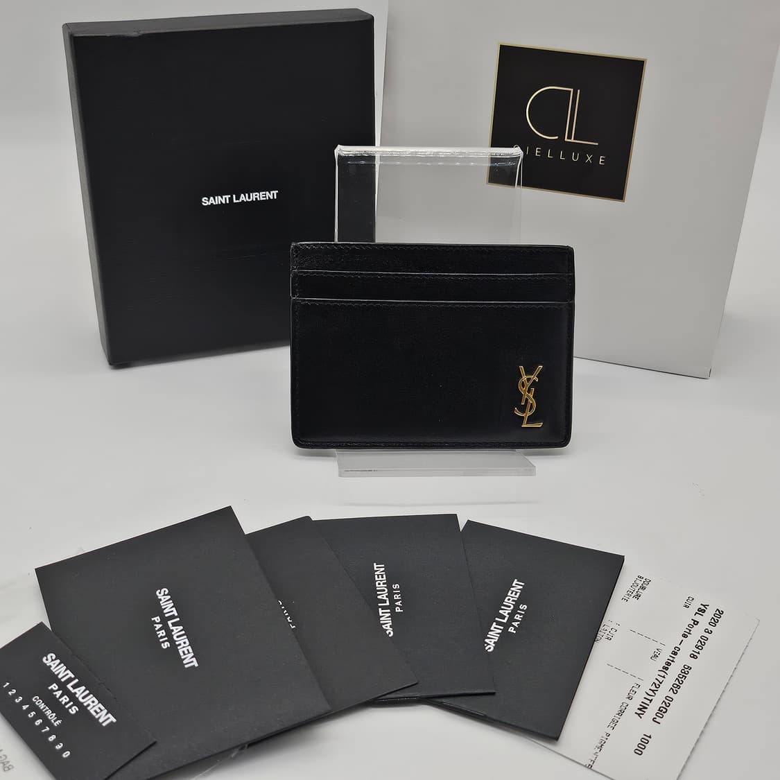 정품 입생로랑 타이니 로고 카드지갑 상품이미지1