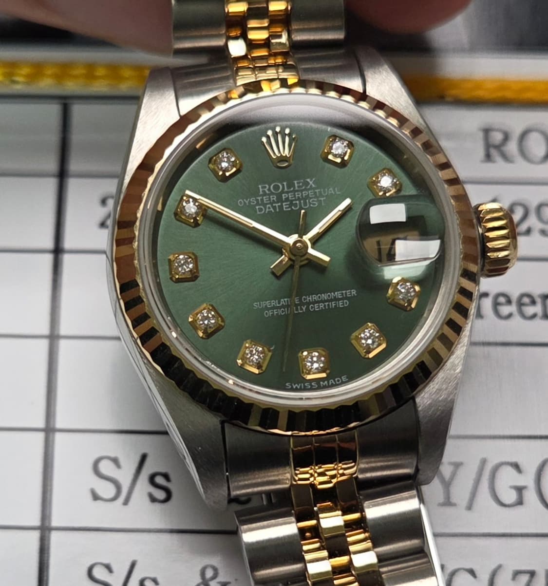 롤렉스 데이저스트 69173 18k콤비 올리브그린 10P다이아 쥬빌리줄  상품이미지8